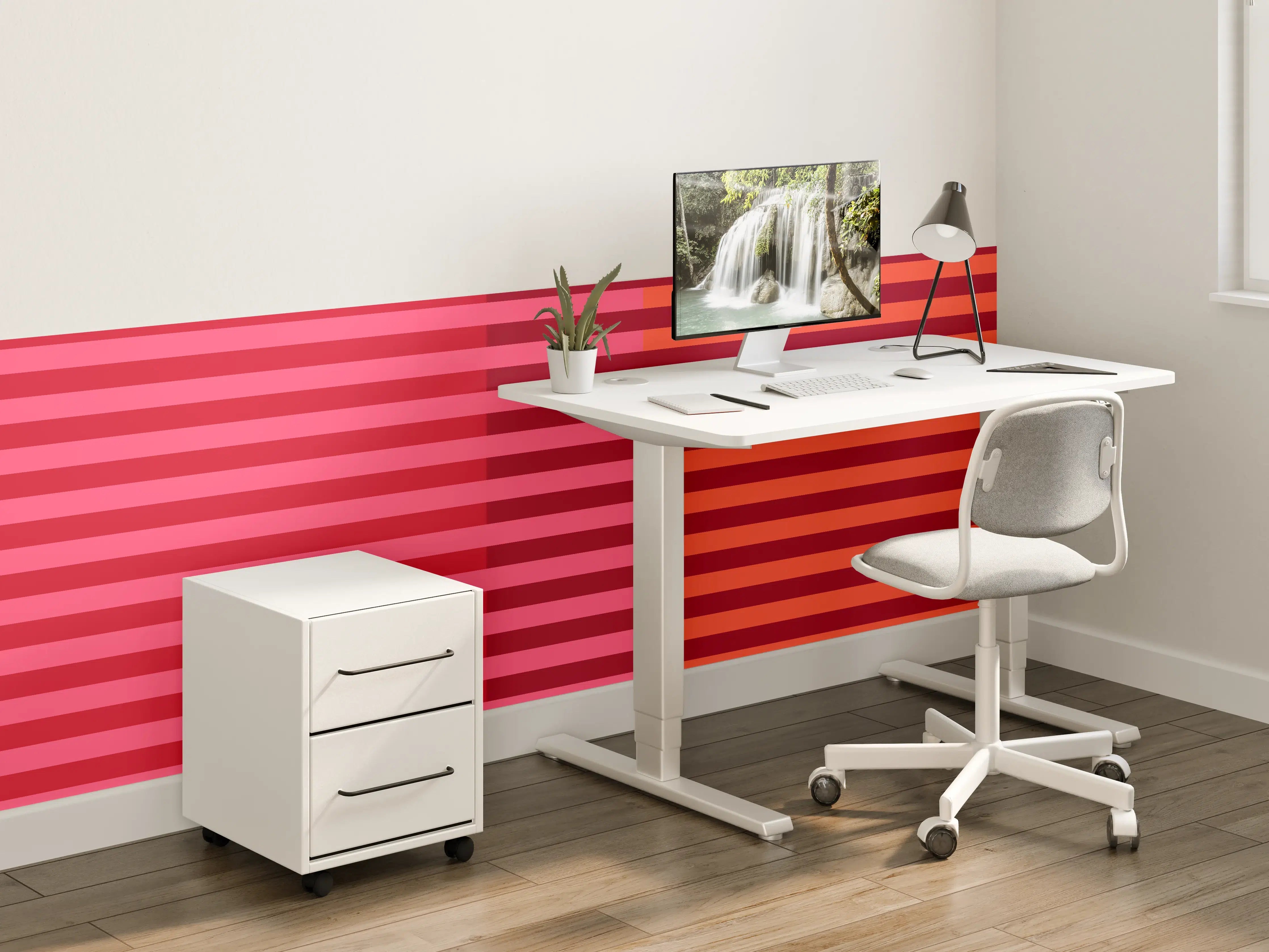 Kinderzimmer Wandgestaltung - The Reds - Multy Stripes - Pomegranate