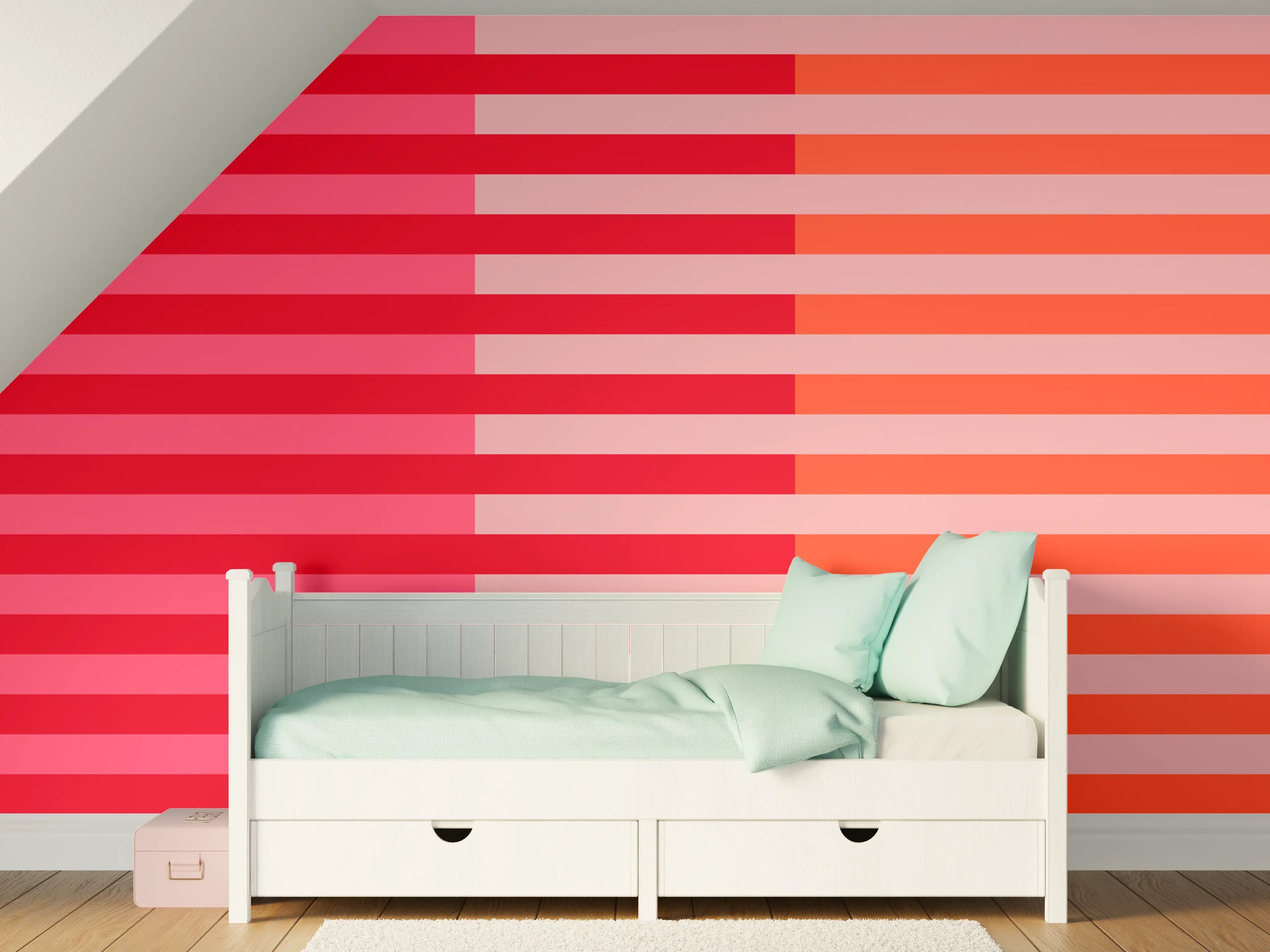 Kinderzimmer Wandgestaltung - The Reds - Multy Stripes - Strawberry