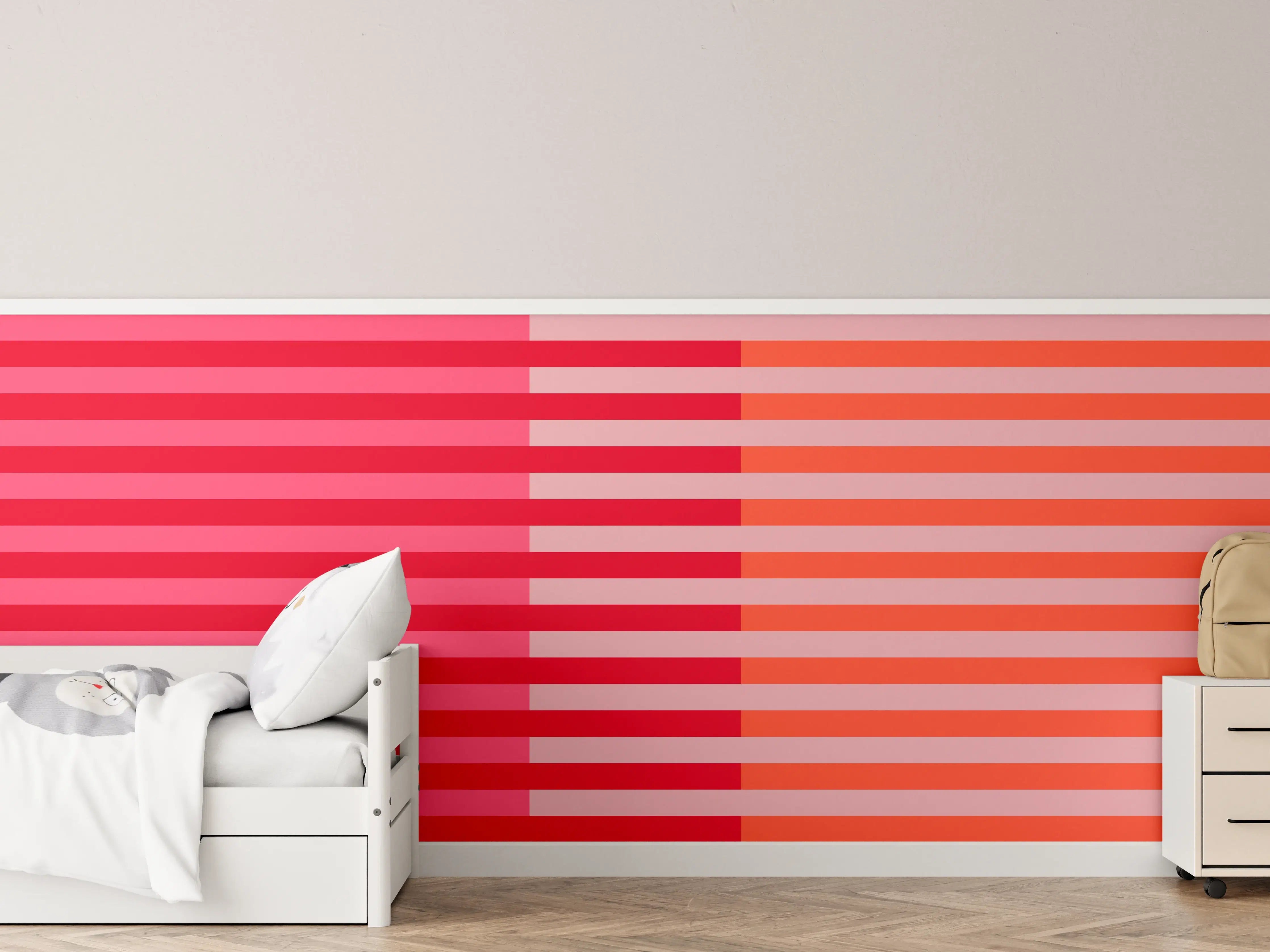 Kinderzimmer Wandgestaltung - The Reds - Multy Stripes - Strawberry