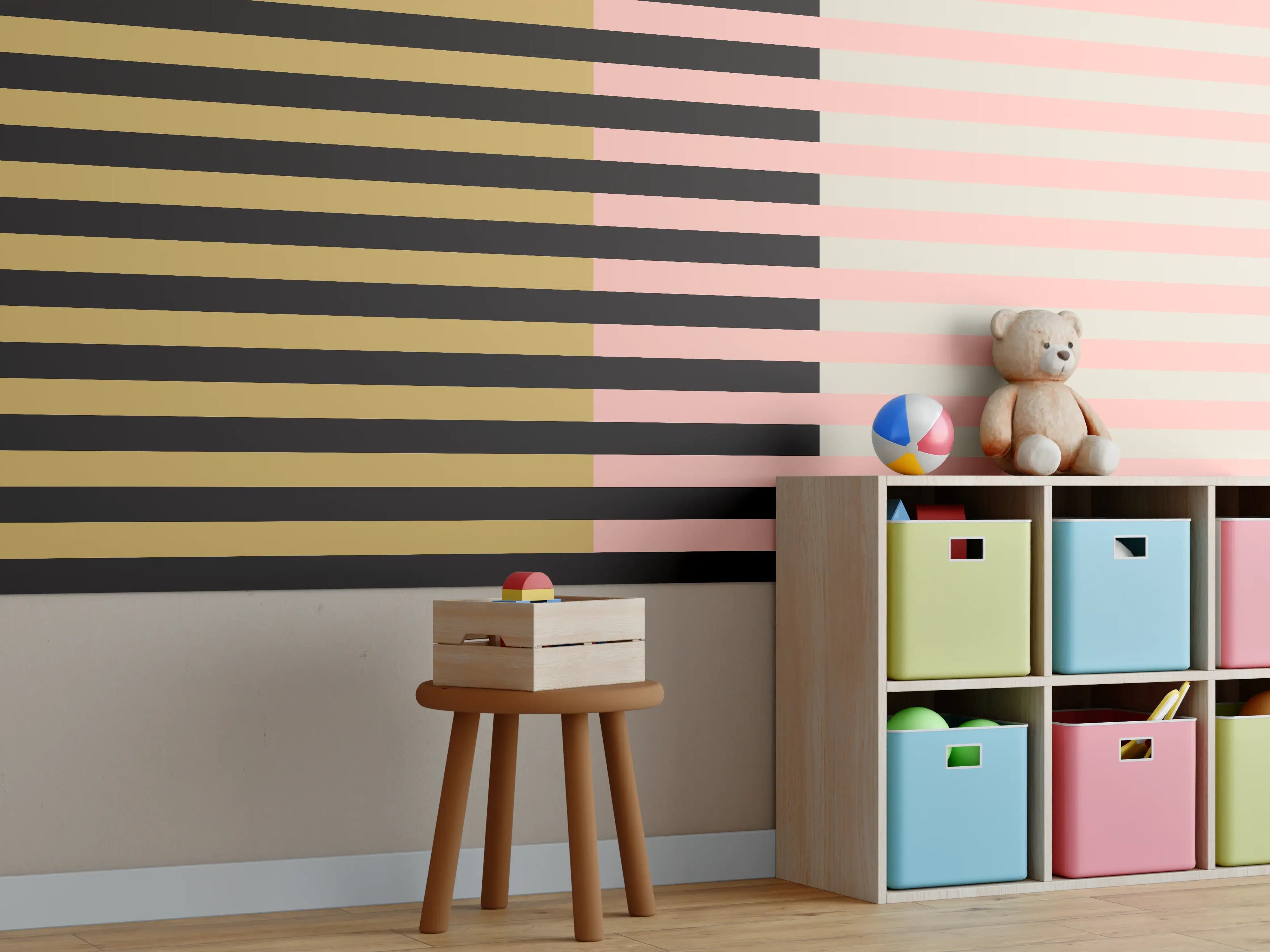 Kinderzimmer Wandgestaltung - The Retros - Multy Stripes - Daenerys