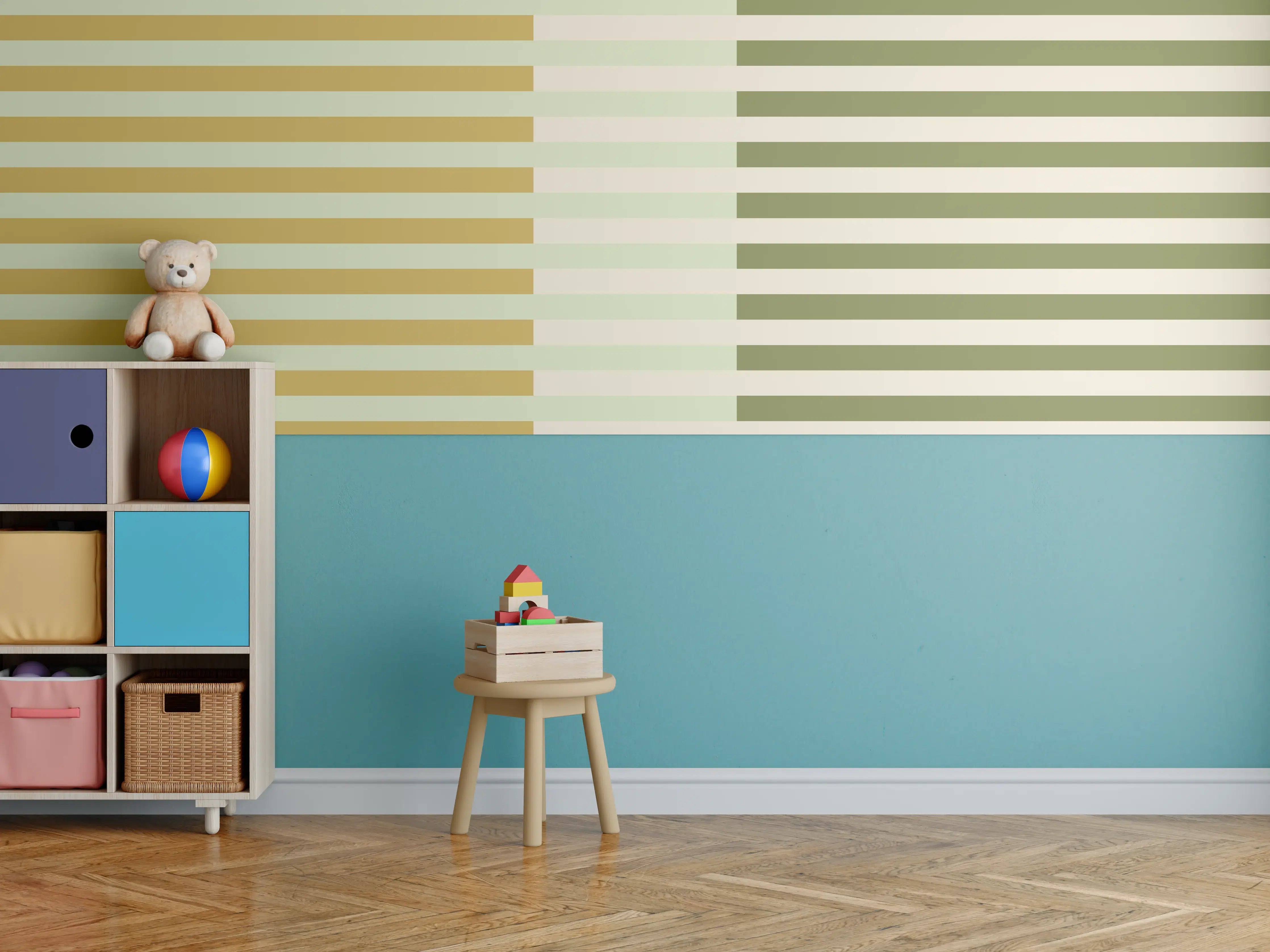 Kinderzimmer Wandgestaltung - The Springs - Multy Stripes - Birch