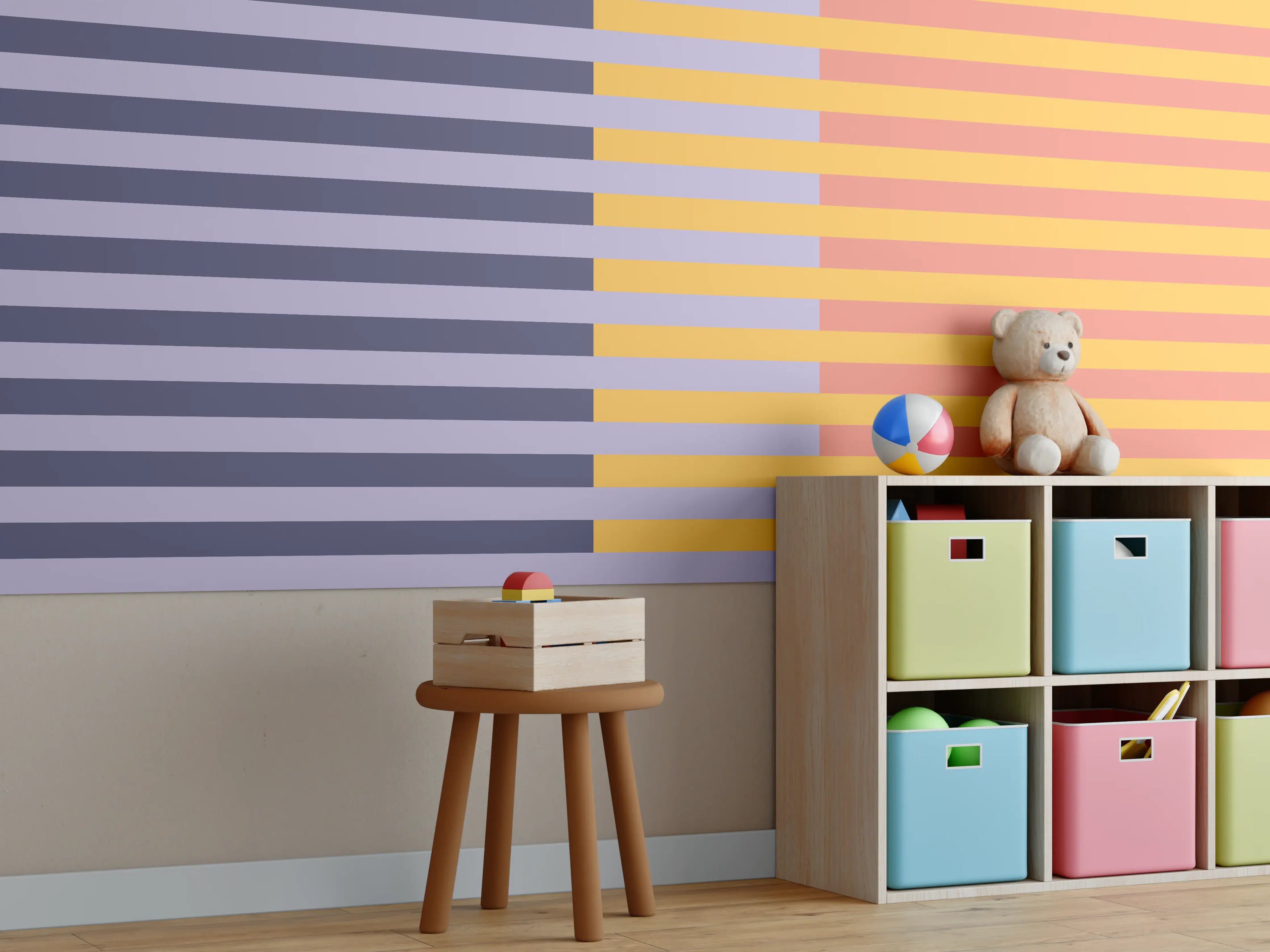 Kinderzimmer Wandgestaltung - The Vintages - Multy Stripes - Penelope
