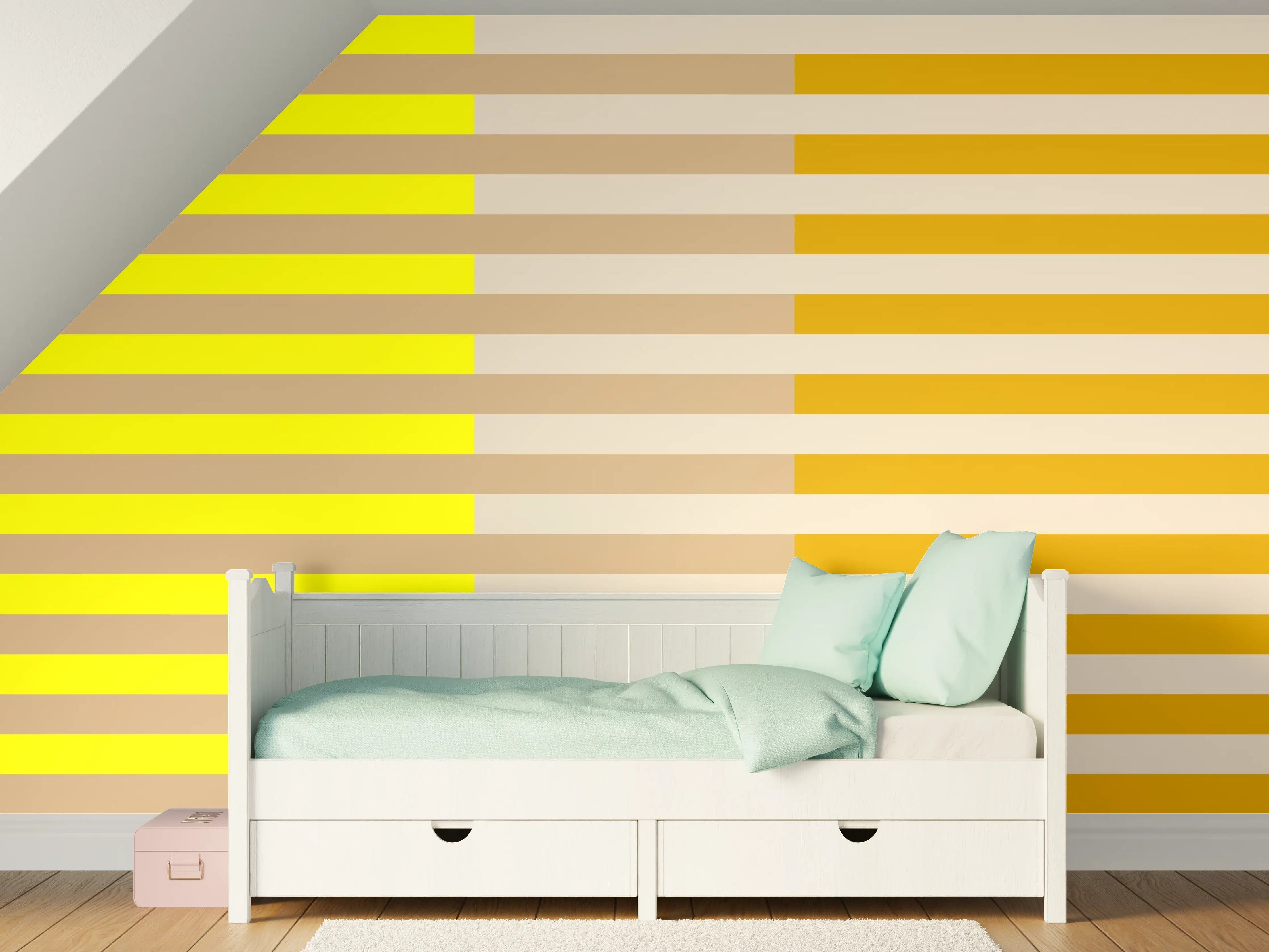 Kinderzimmer Wandgestaltung - The Yellows - Multy Stripes - Buttercup