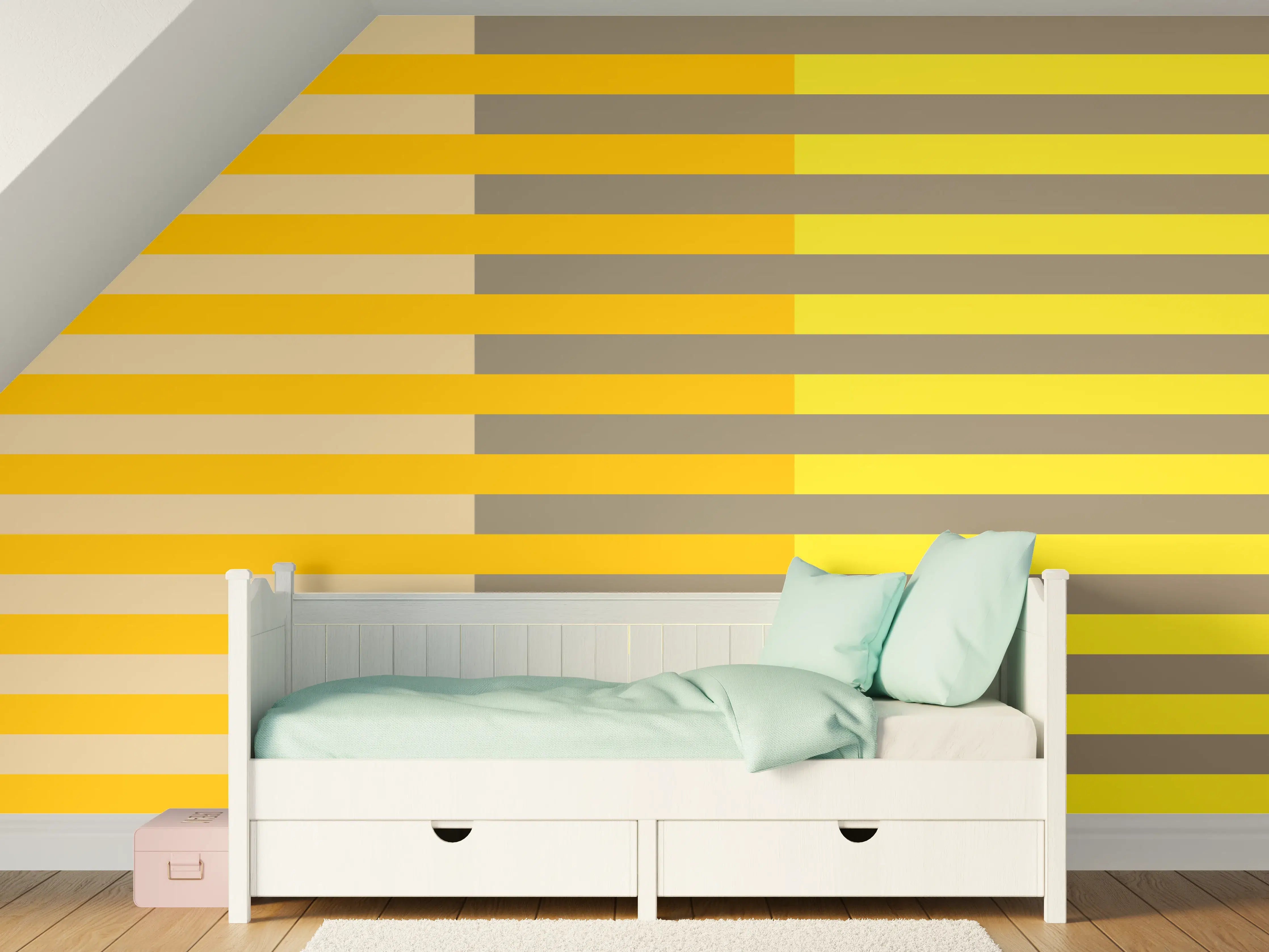 Kinderzimmer Wandgestaltung - The Yellows - Multy Stripes - Honey