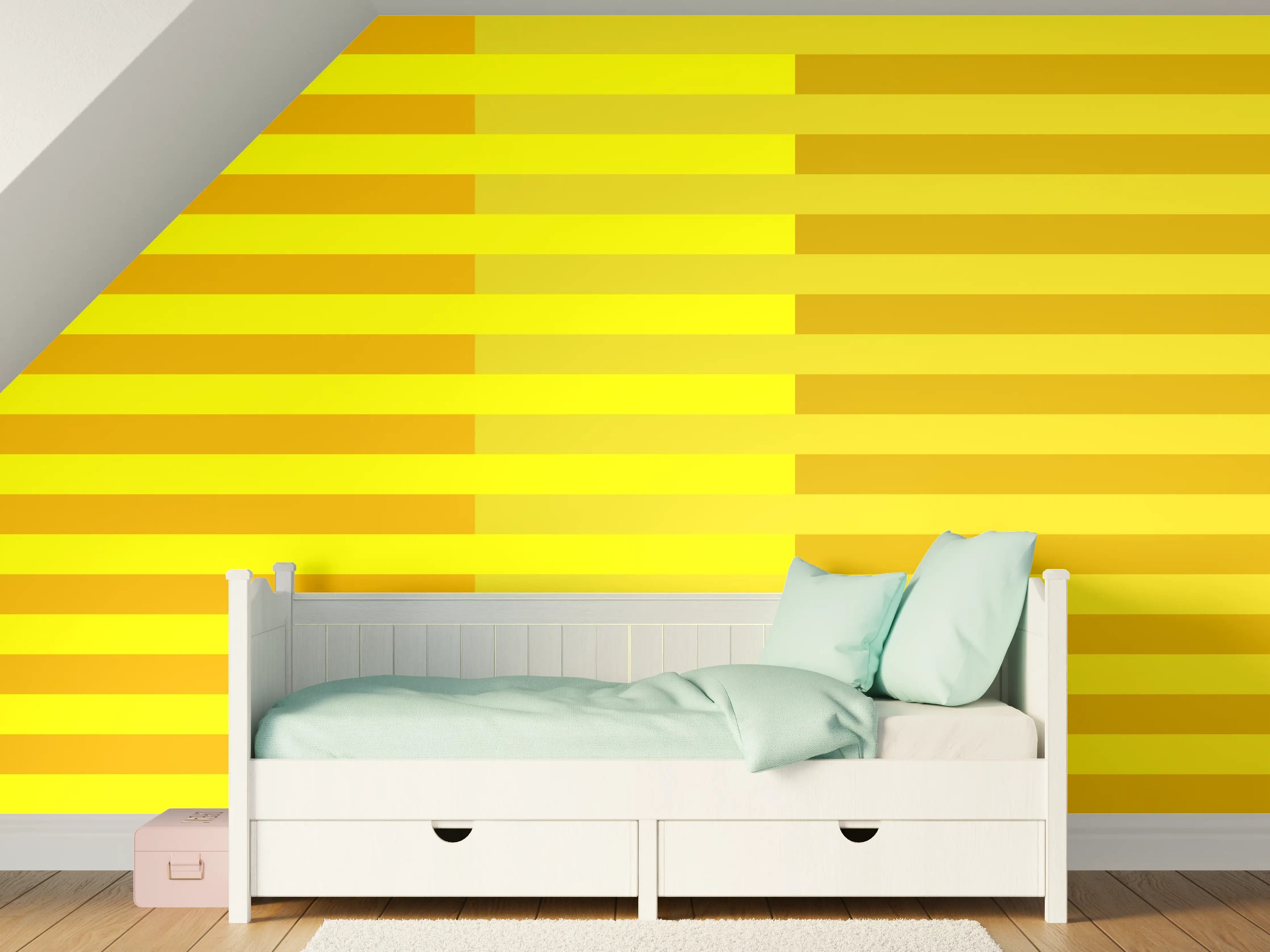 Kinderzimmer Wandgestaltung - The Yellows - Multy Stripes - Lemon
