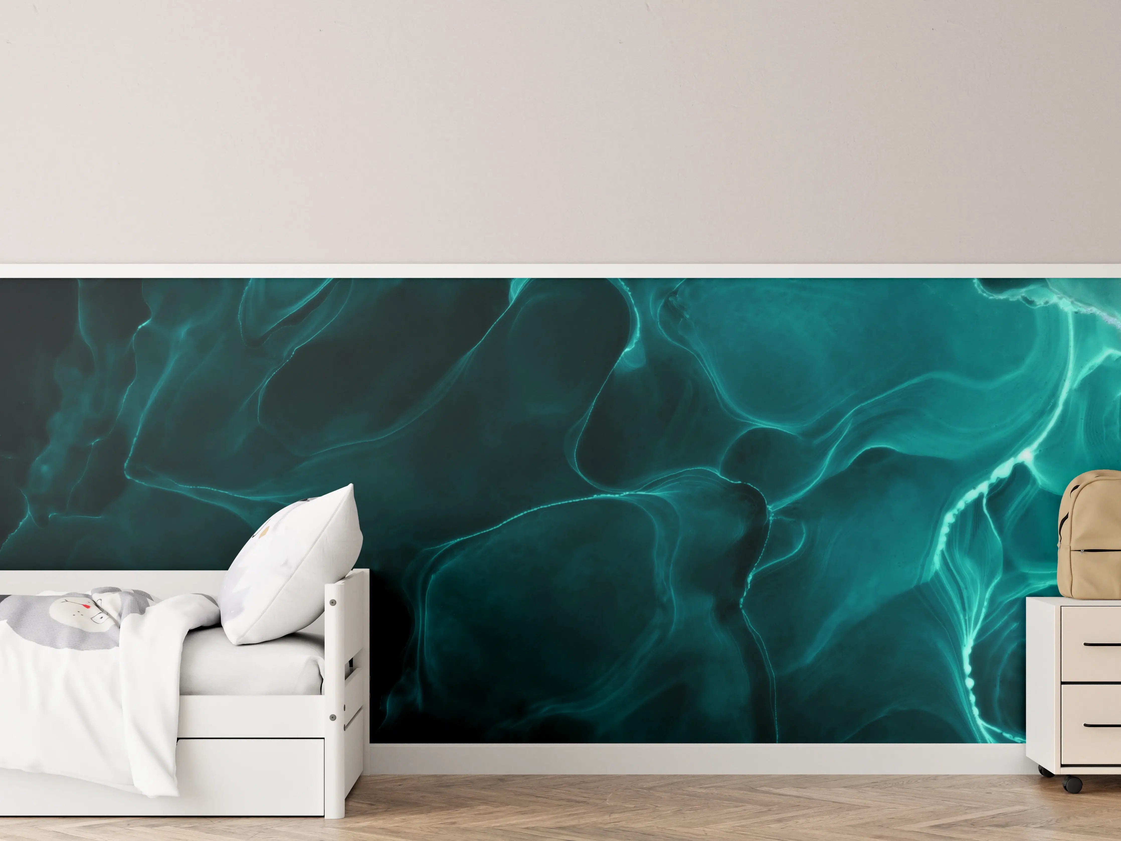 Kinderzimmer Wandgestaltung - Tiefblaue Wasseroberfläche mit Lichtreflexen