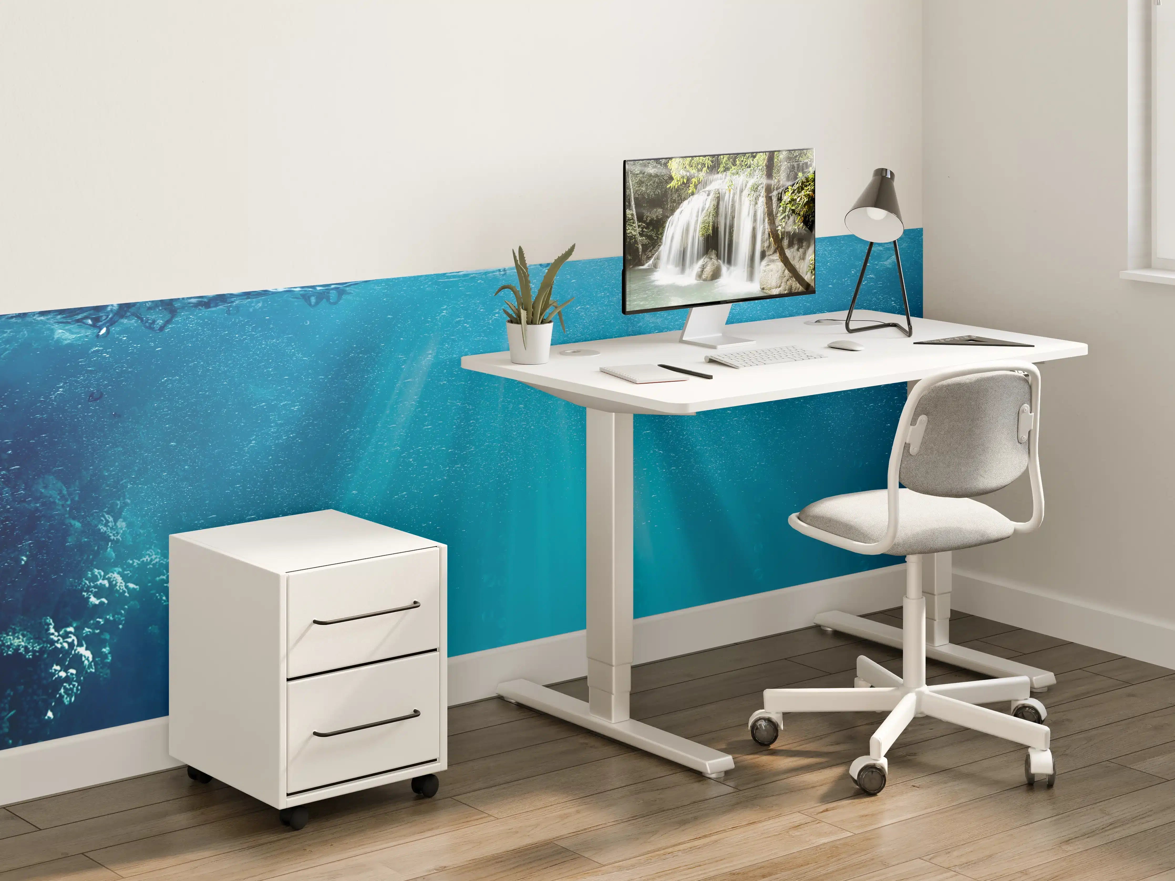 Kinderzimmer Wandgestaltung - Tiefsee mit Sonnenstrahlen