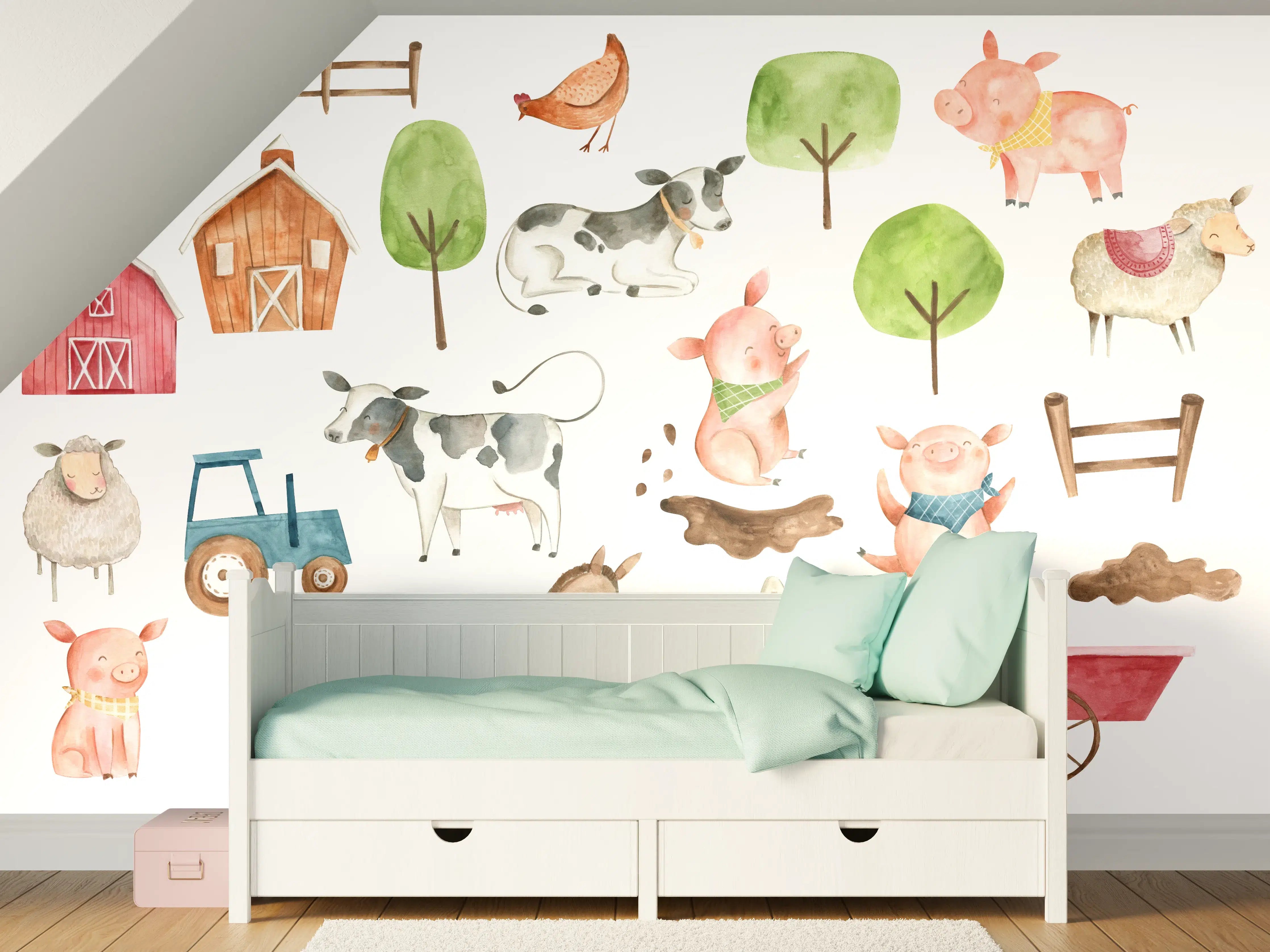 Kinderzimmer Wandgestaltung - Tier Motiv - Bauernhof