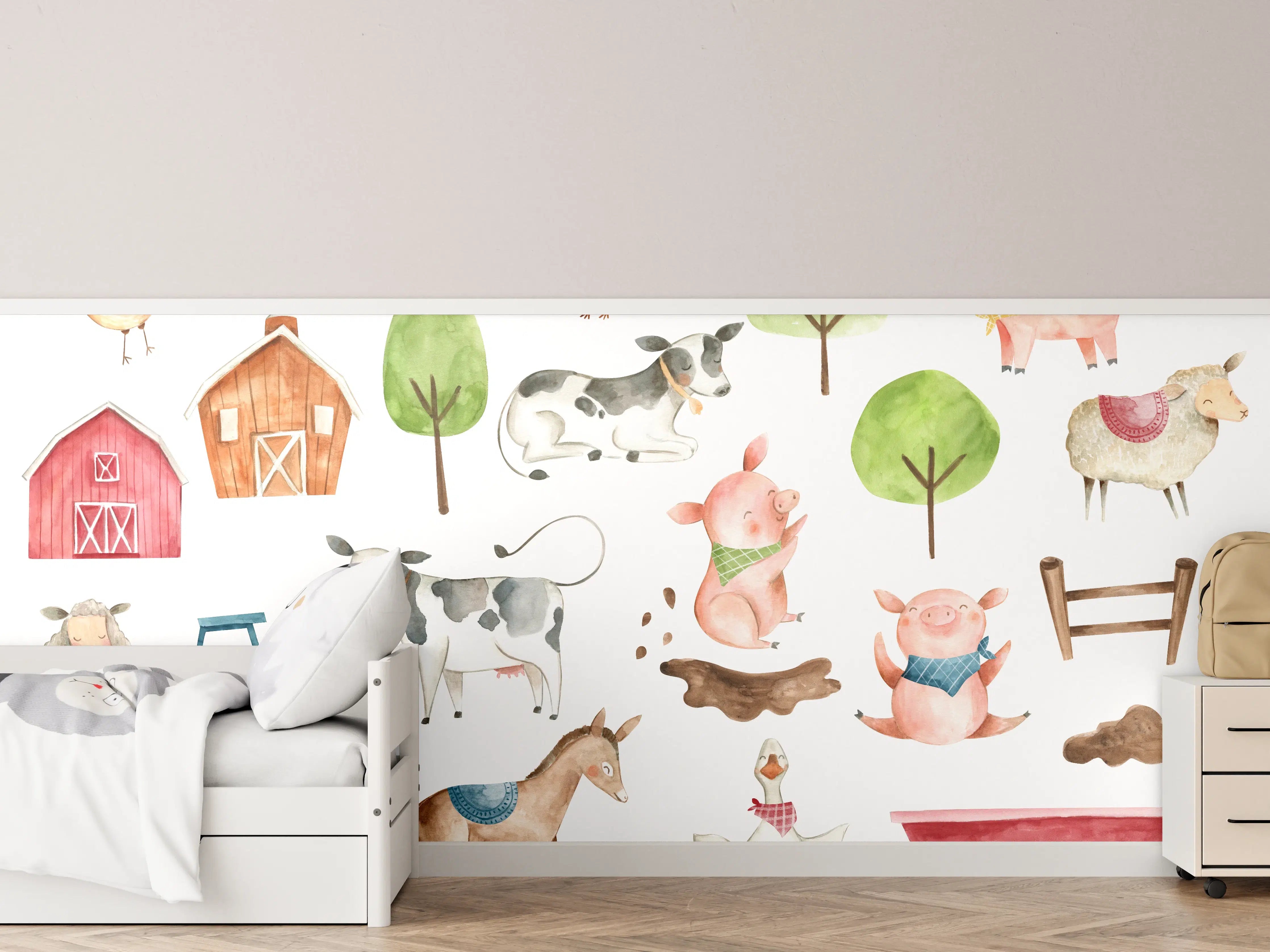 Kinderzimmer Wandgestaltung - Tier Motiv - Bauernhof