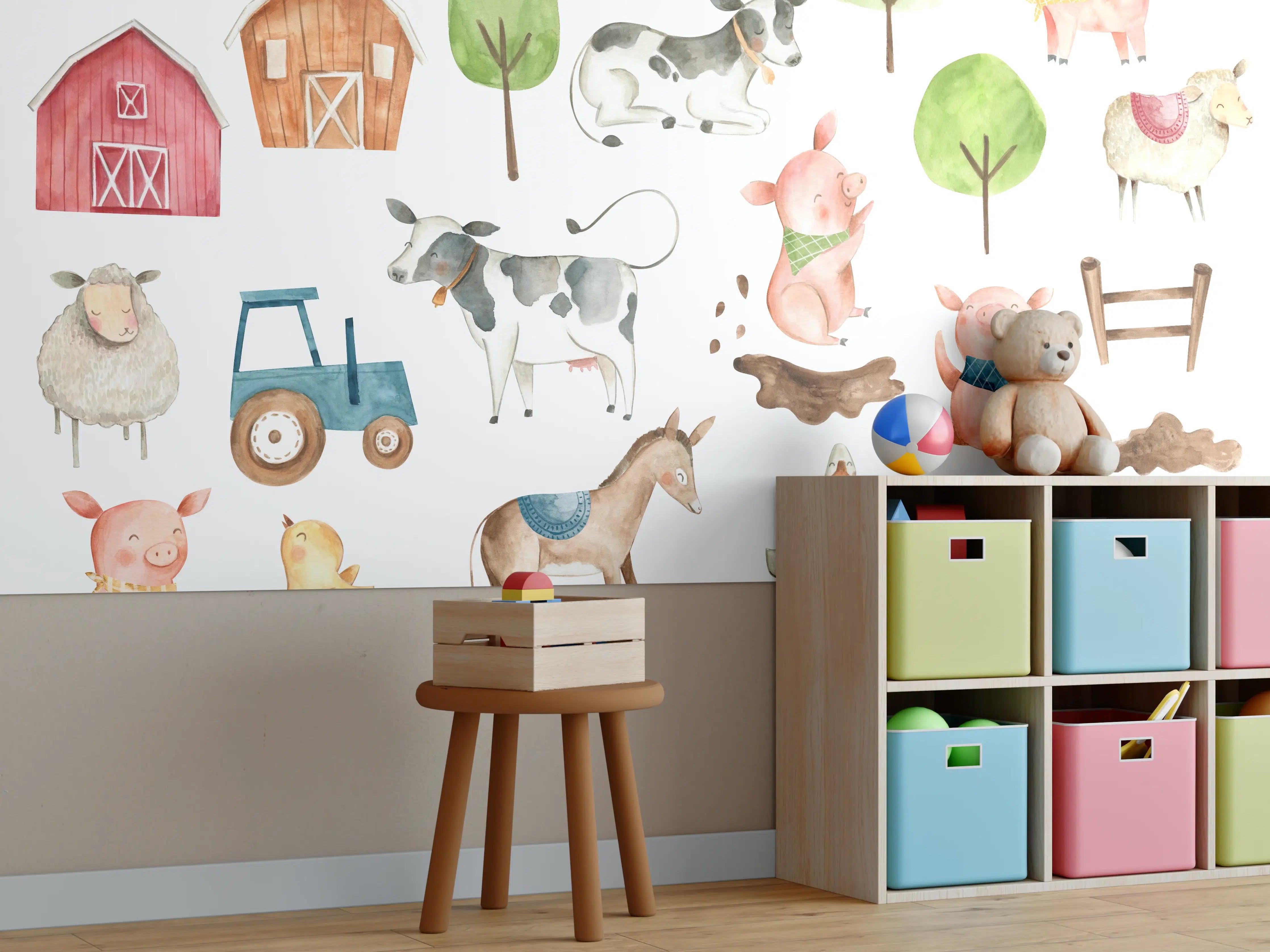 Kinderzimmer Wandgestaltung - Tier Motiv - Bauernhof