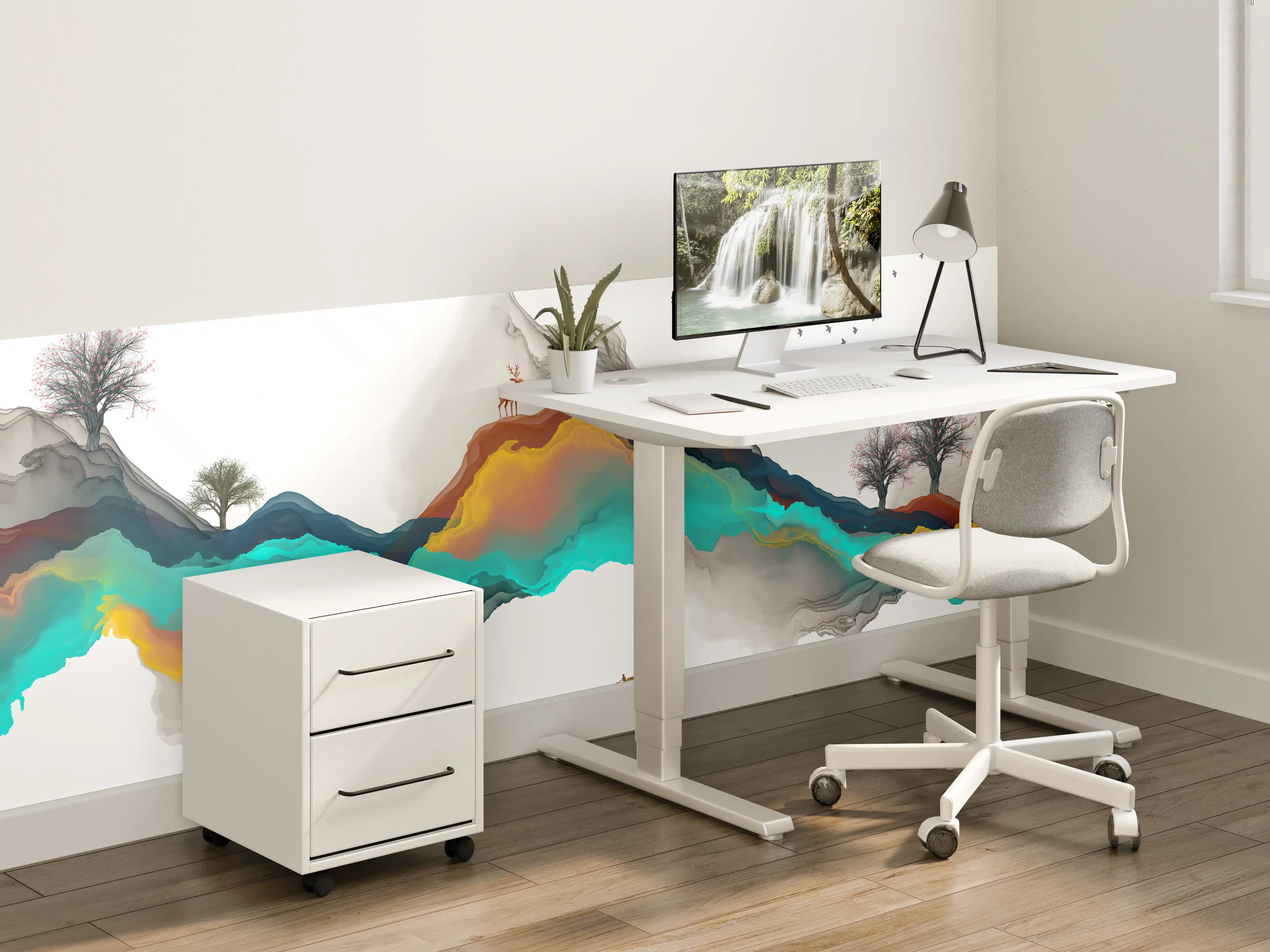 Kinderzimmer Wandgestaltung - Tinte Linie Dekoration Landschaft