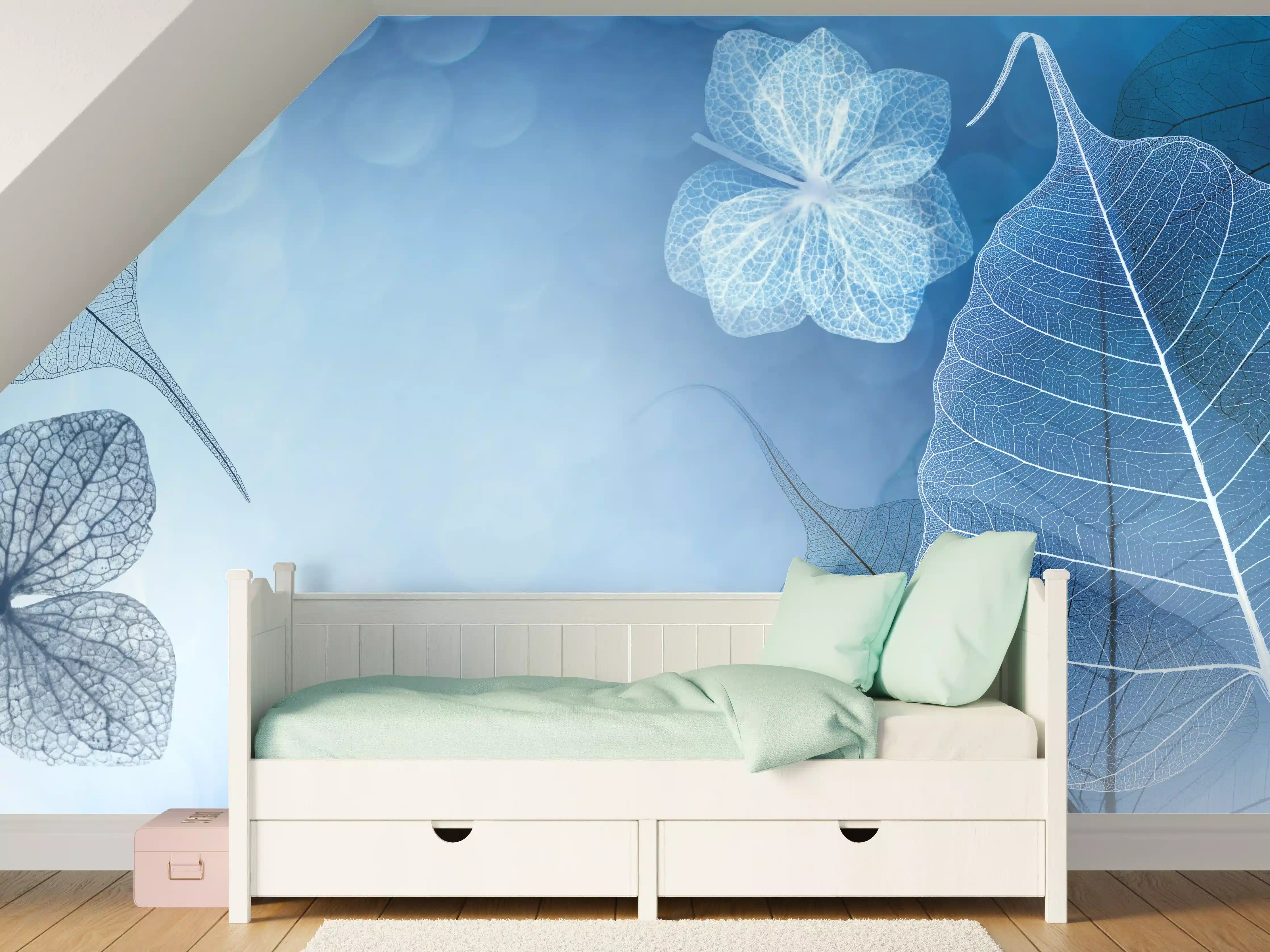 Kinderzimmer Wandgestaltung - Transluzente Blattadern Makrofotografie