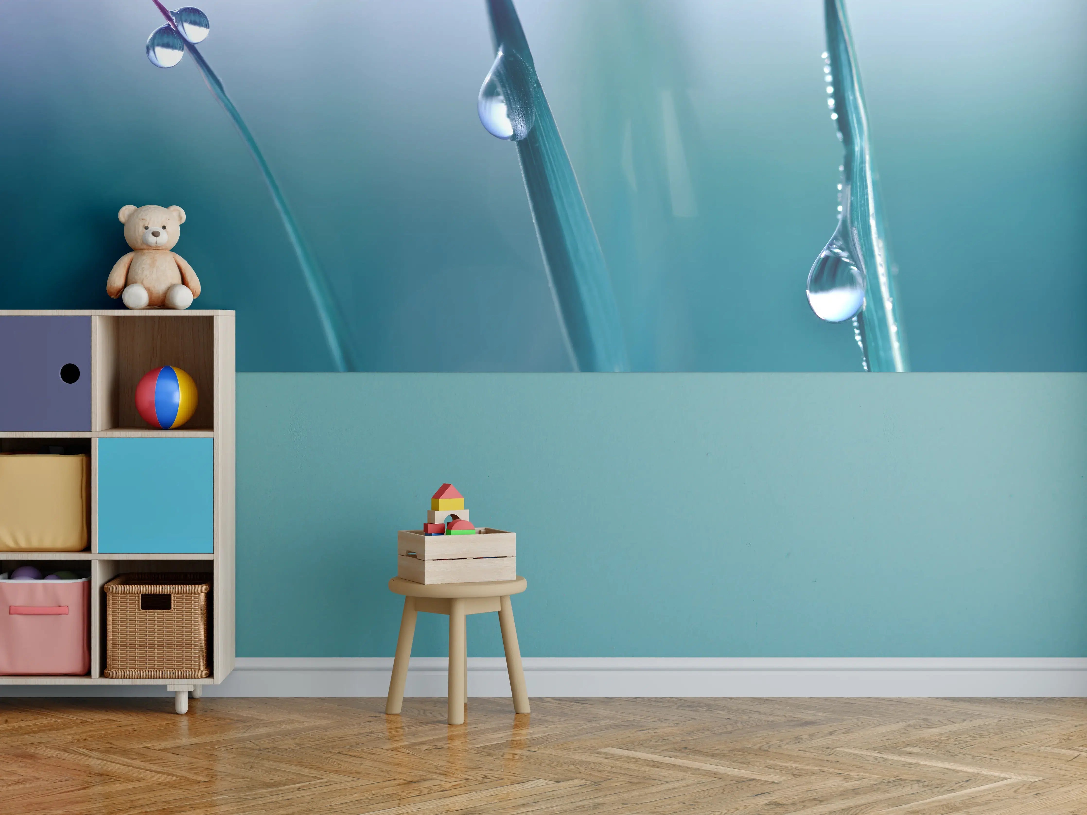 Kinderzimmer Wandgestaltung - Transparente Tautropfen
