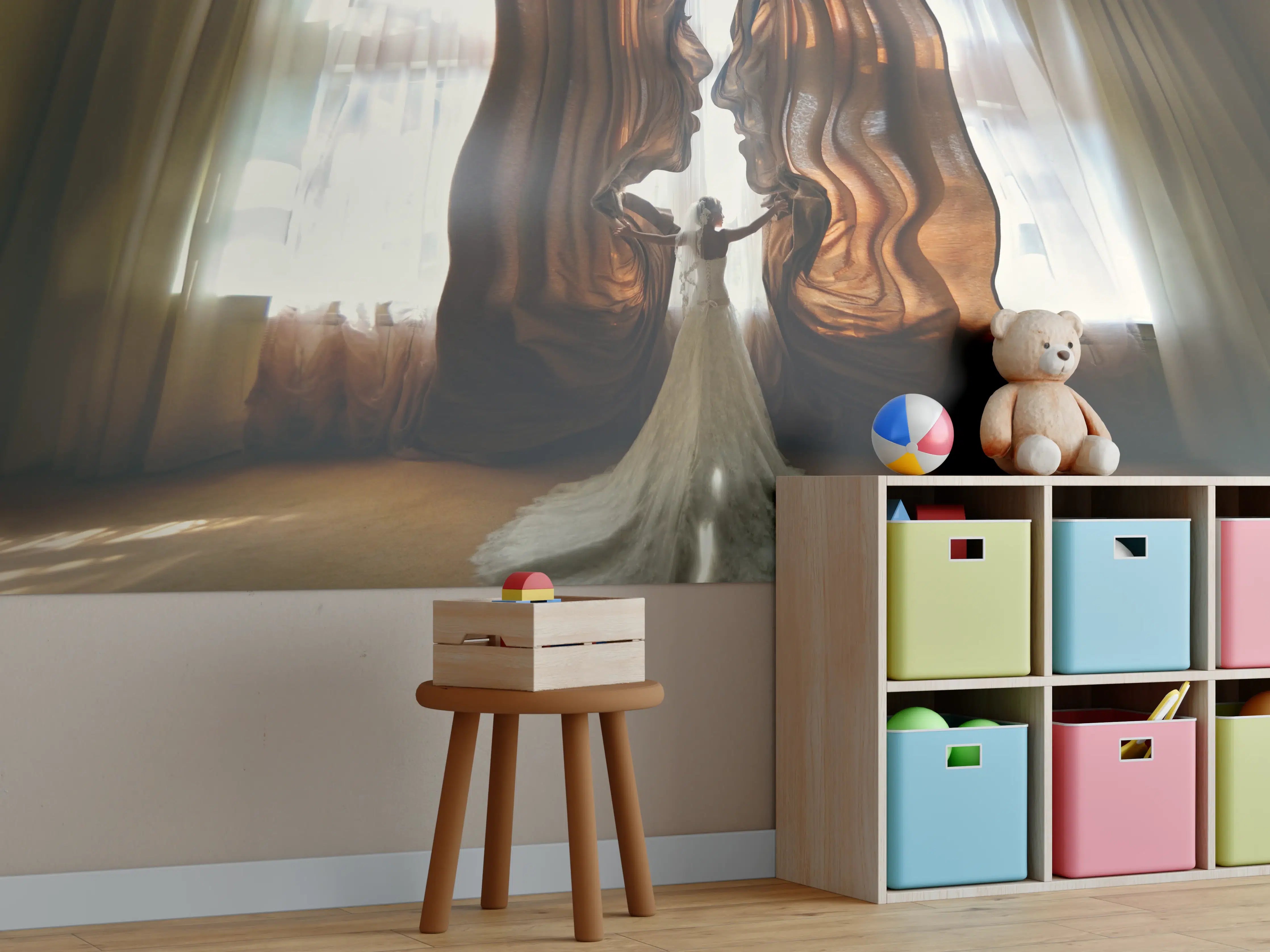 Kinderzimmer Wandgestaltung - Traumbild einer Braut - Panorama