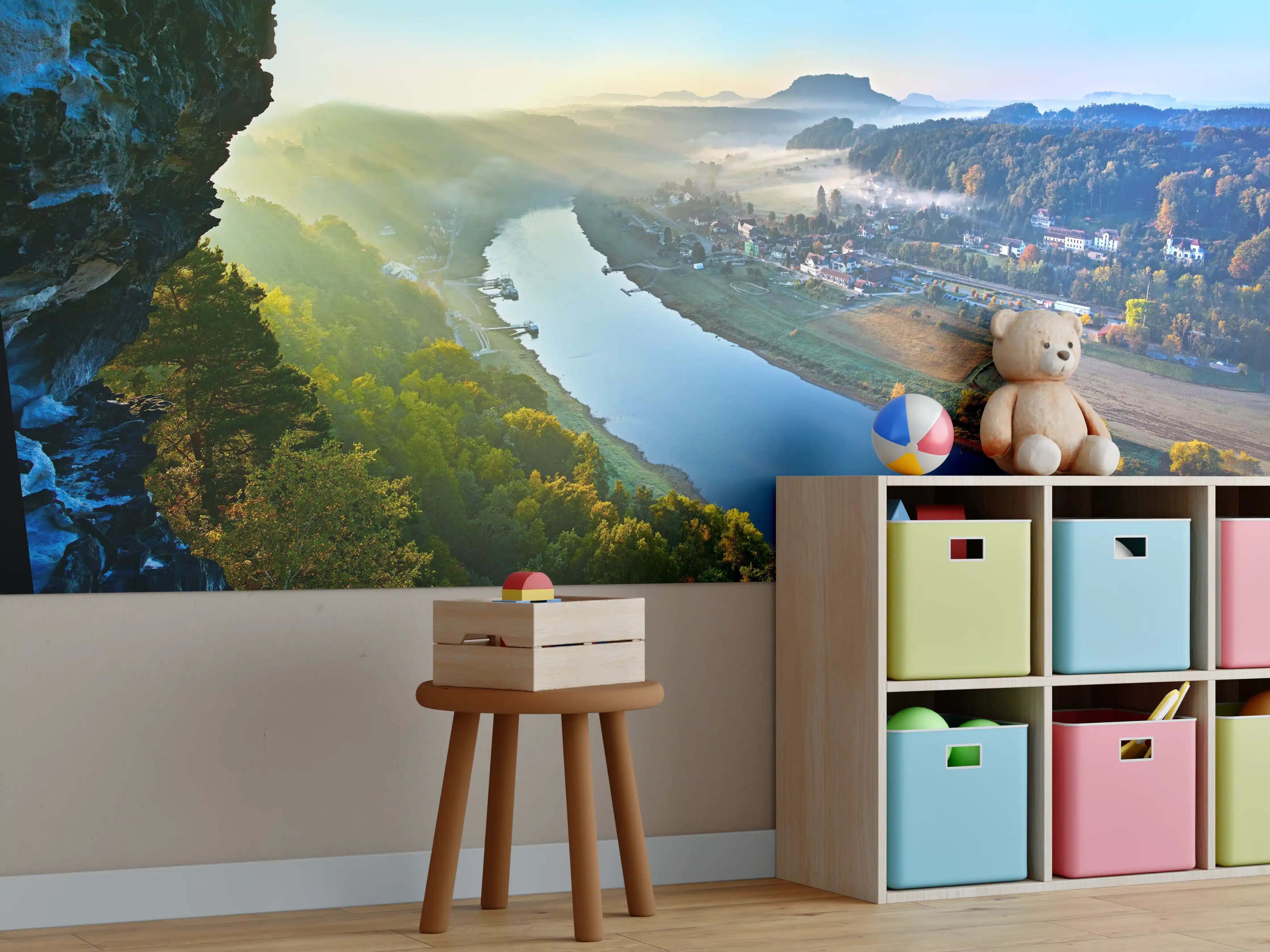Kinderzimmer Wandgestaltung - Traumhafter Ausblick Elbsandsteingebirge