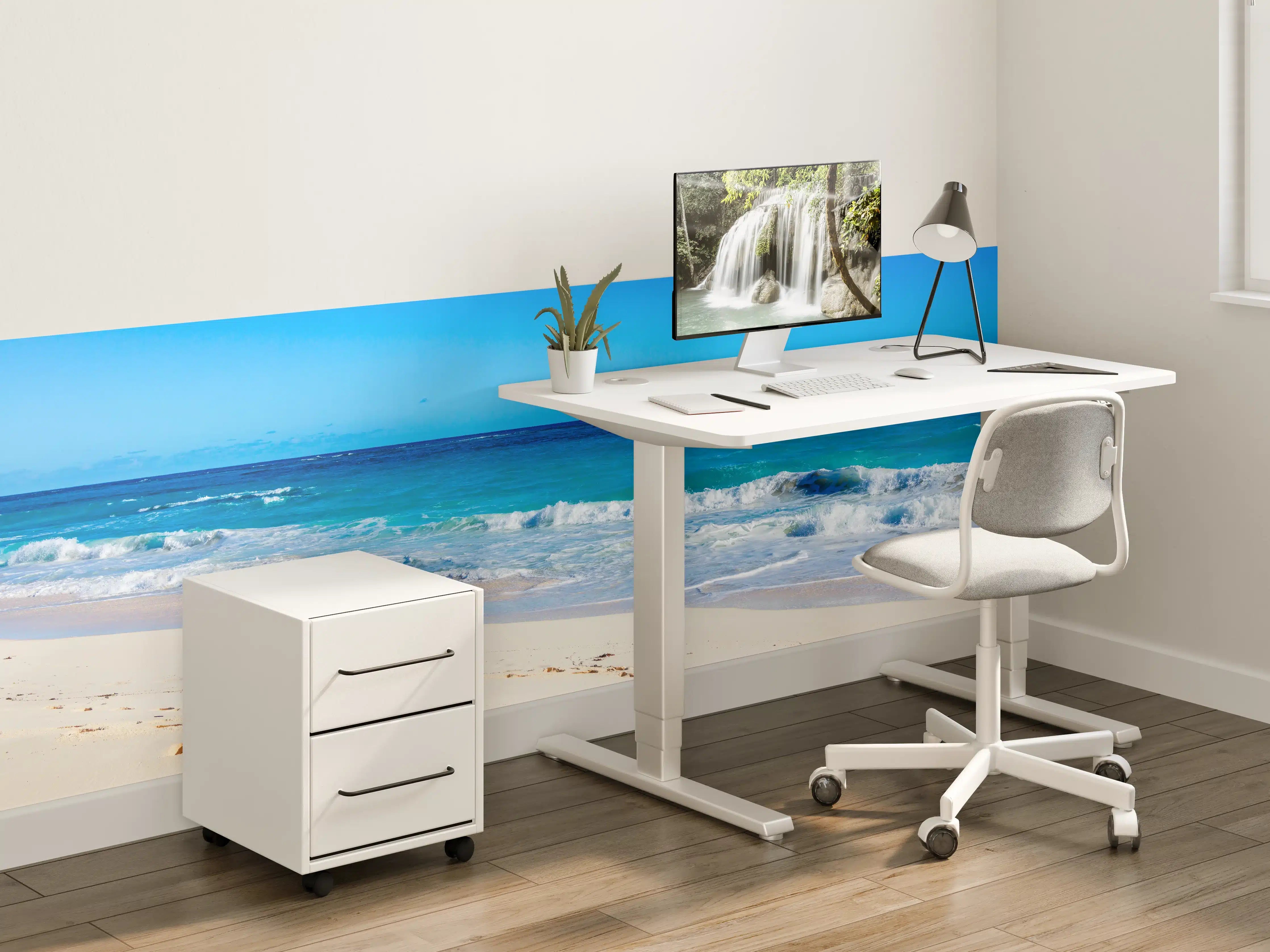 Kinderzimmer Wandgestaltung - Traumhafter Strand mit klarem Wasser