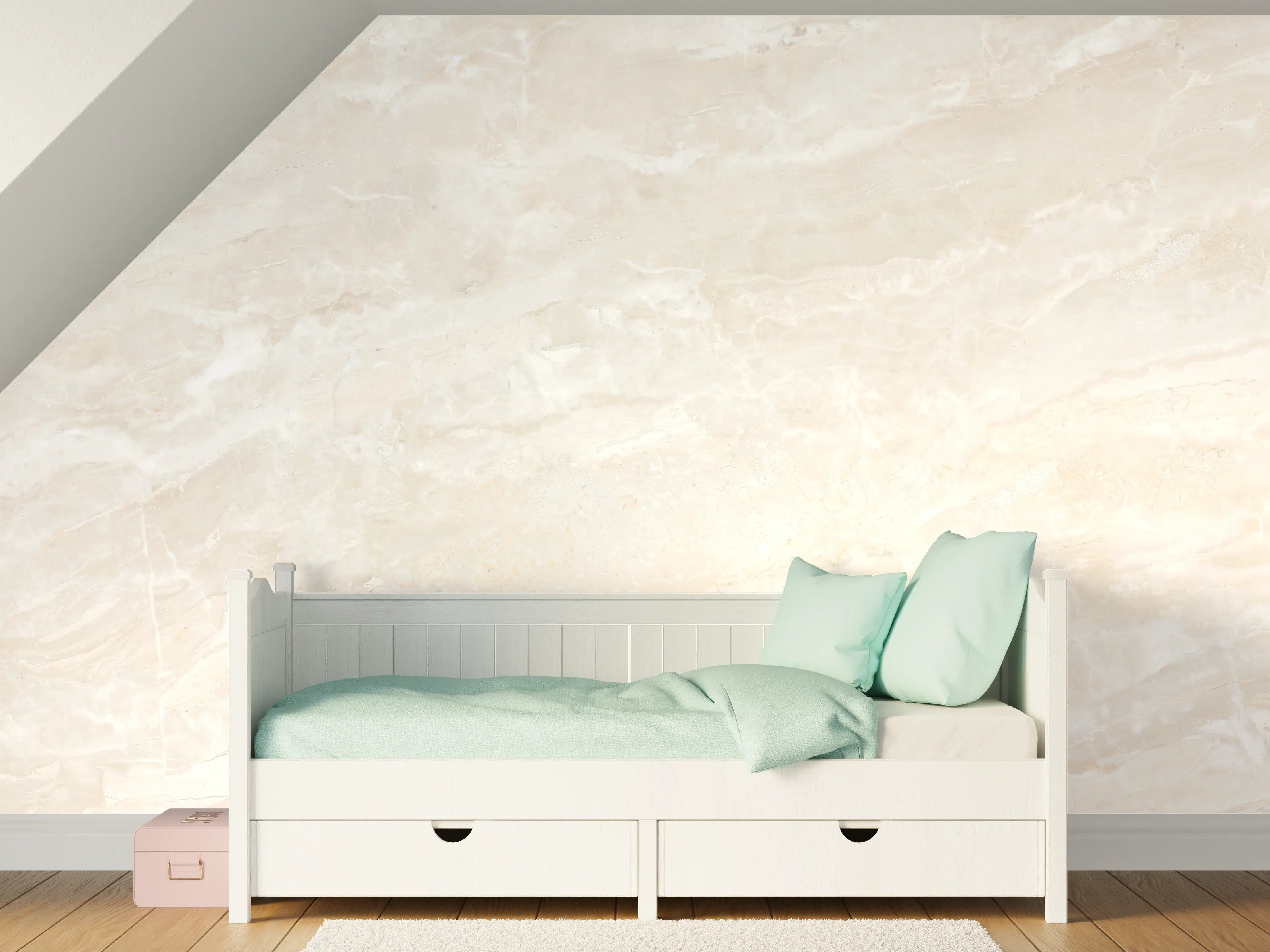 Kinderzimmer Wandgestaltung - Travertin italienischer Marmor