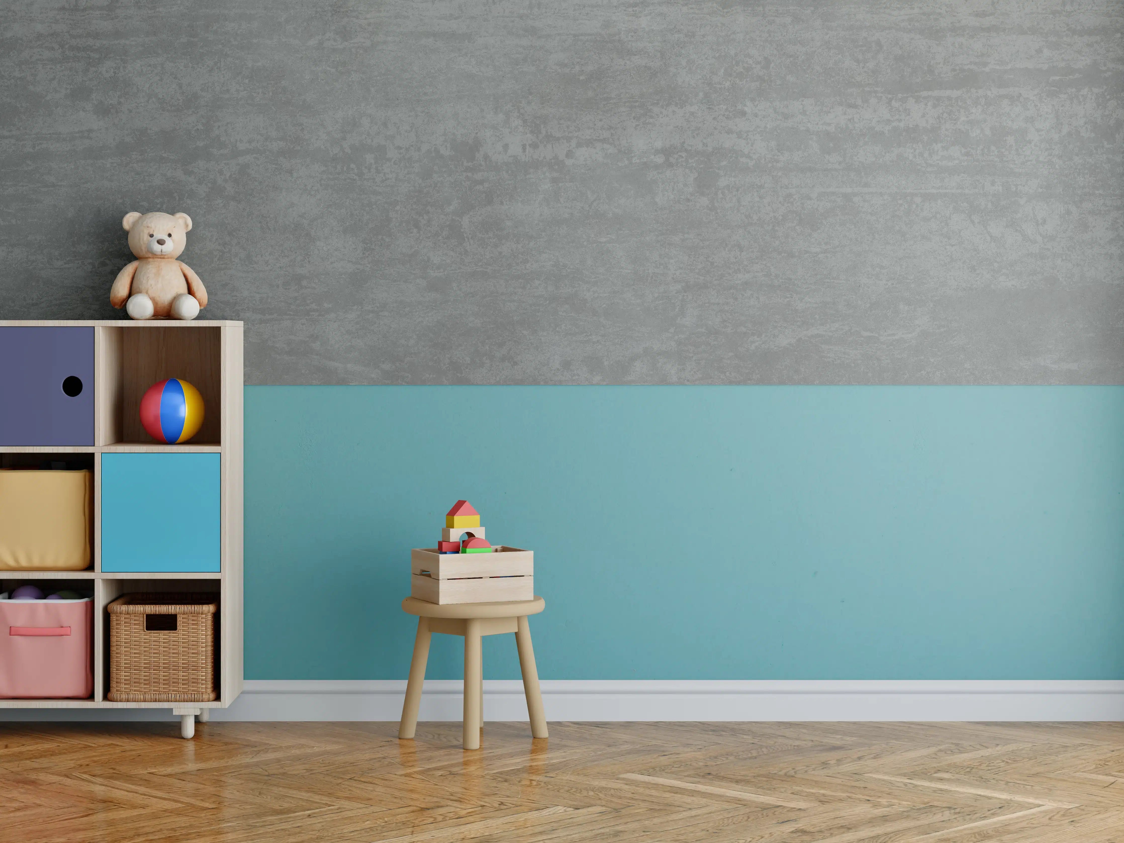 Kinderzimmer Wandgestaltung - Travertino Marmor Textur
