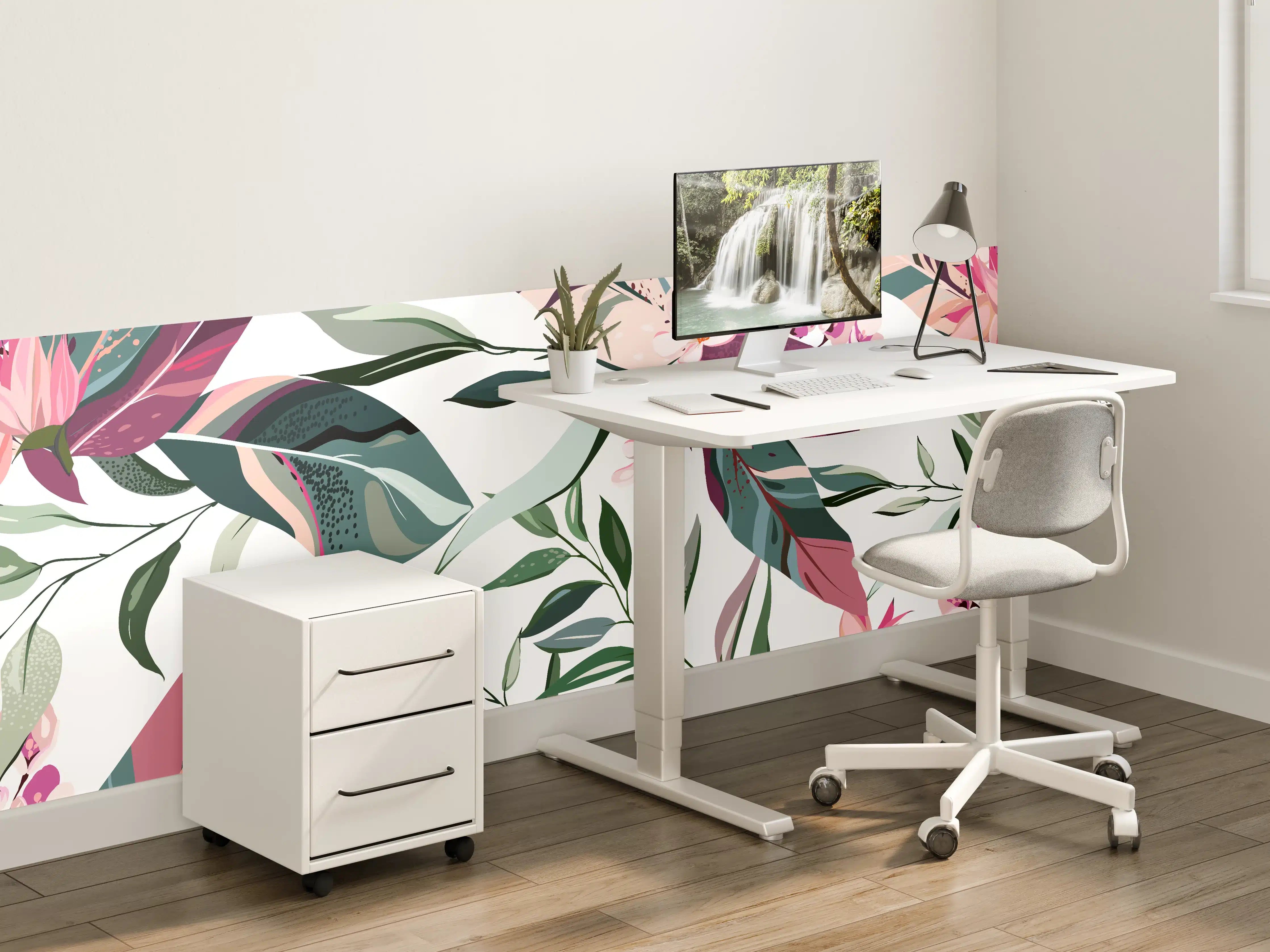 Kinderzimmer Wandgestaltung - Tropische Blumenkunst