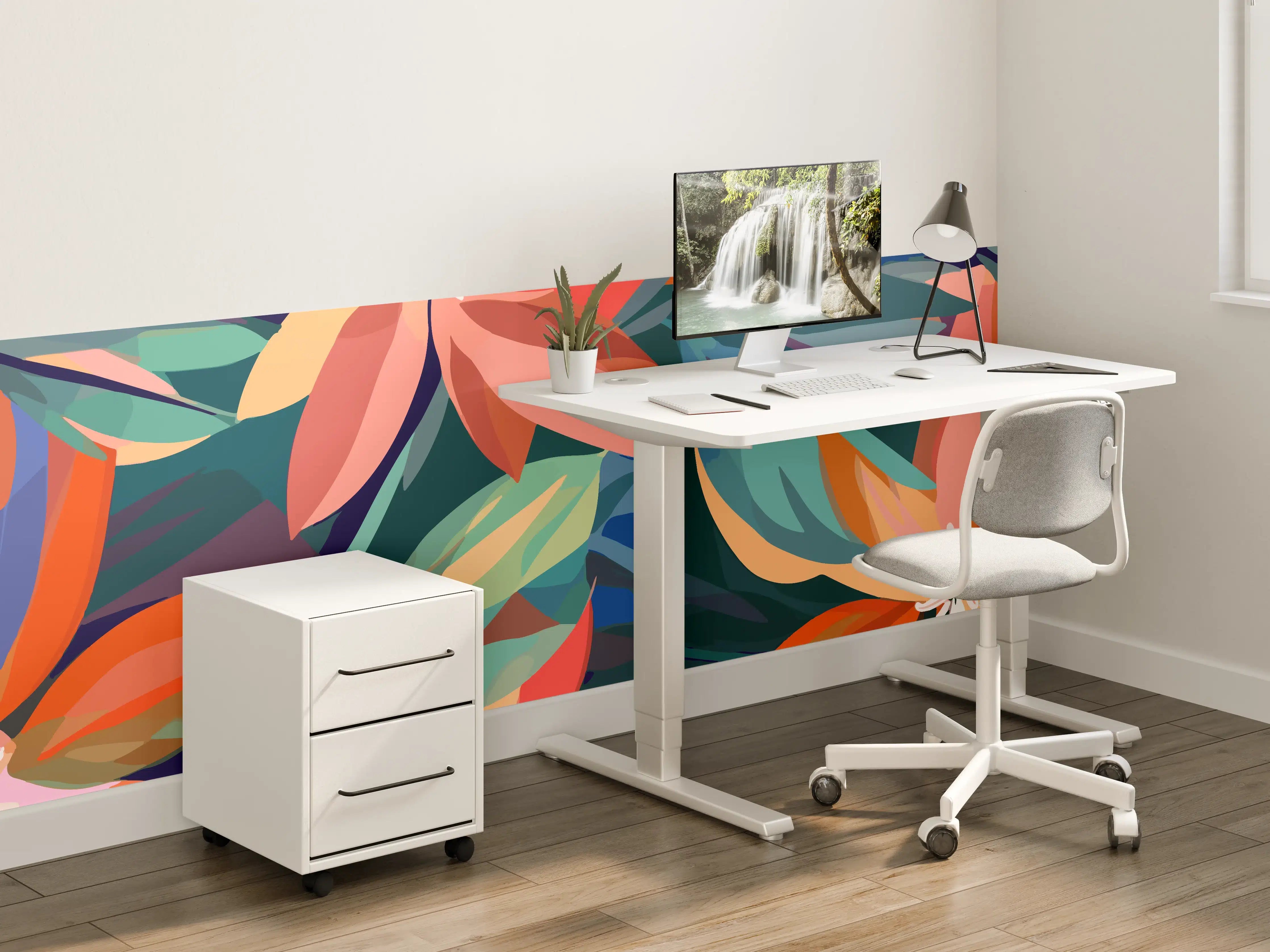 Kinderzimmer Wandgestaltung - Tropische Petals Koralle-Grün