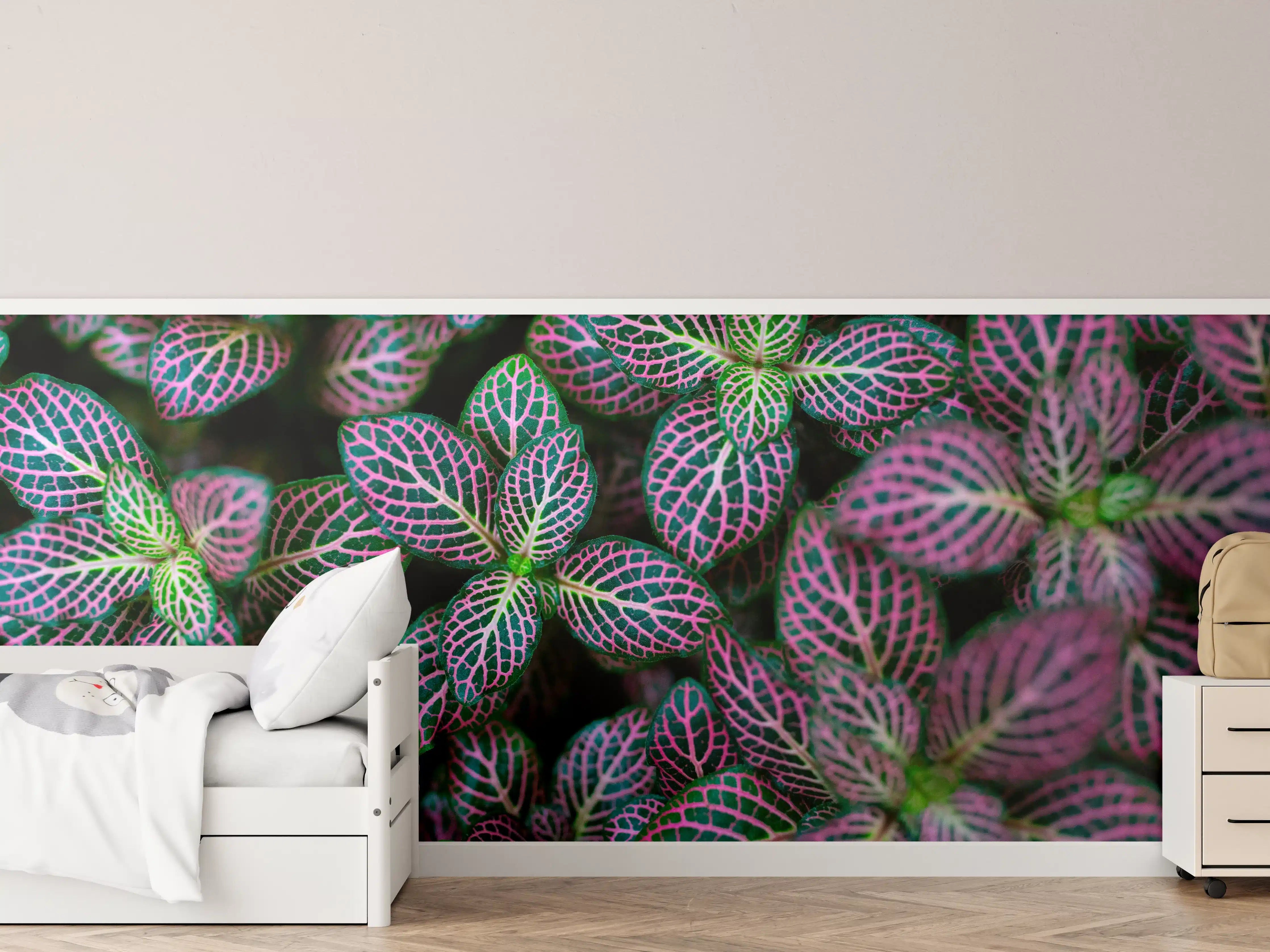 Kinderzimmer Wandgestaltung - Tropische Pflanzen Bunte Textur