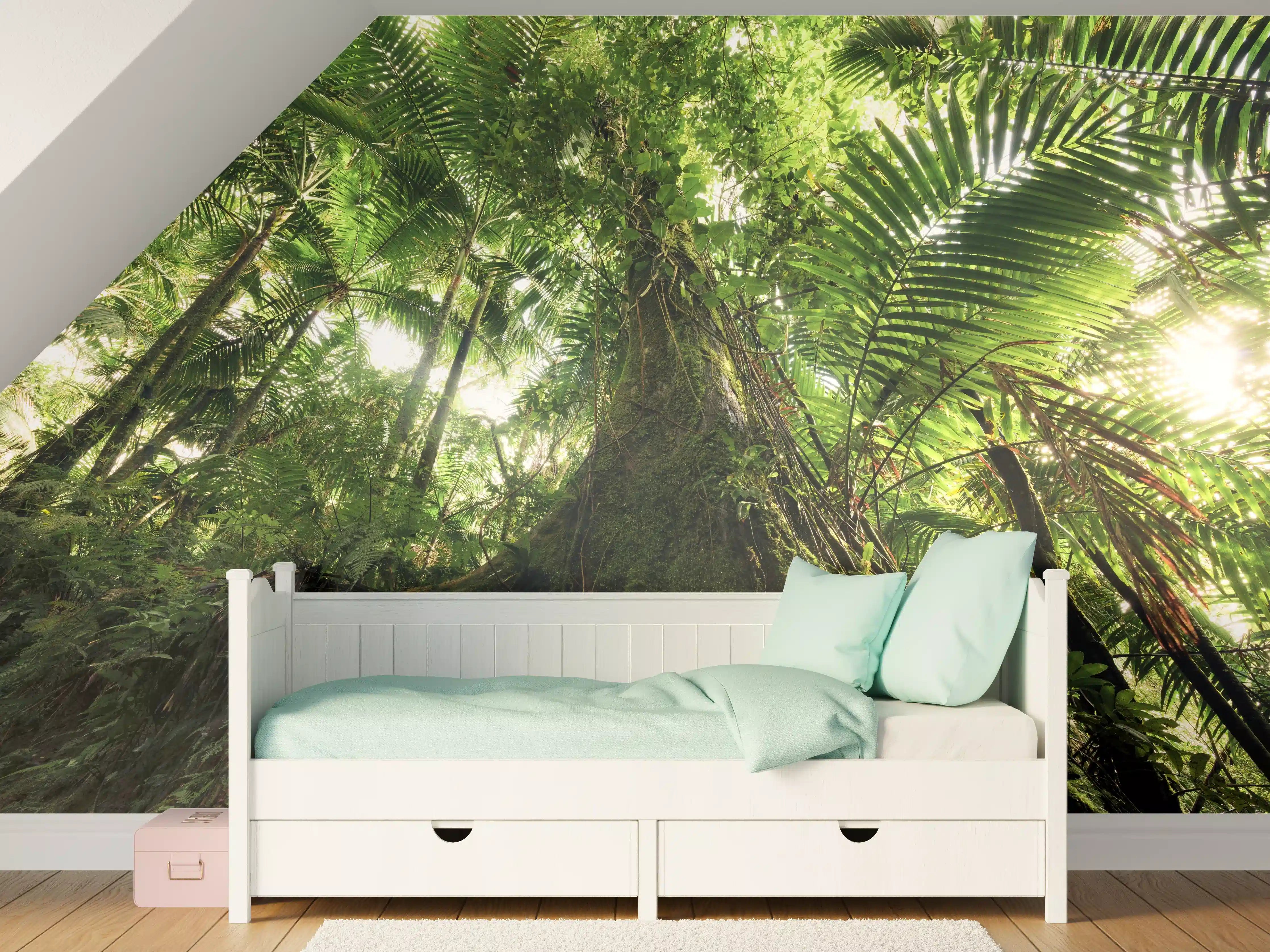 Kinderzimmer Wandgestaltung - Tropischer Dschungel Wald
