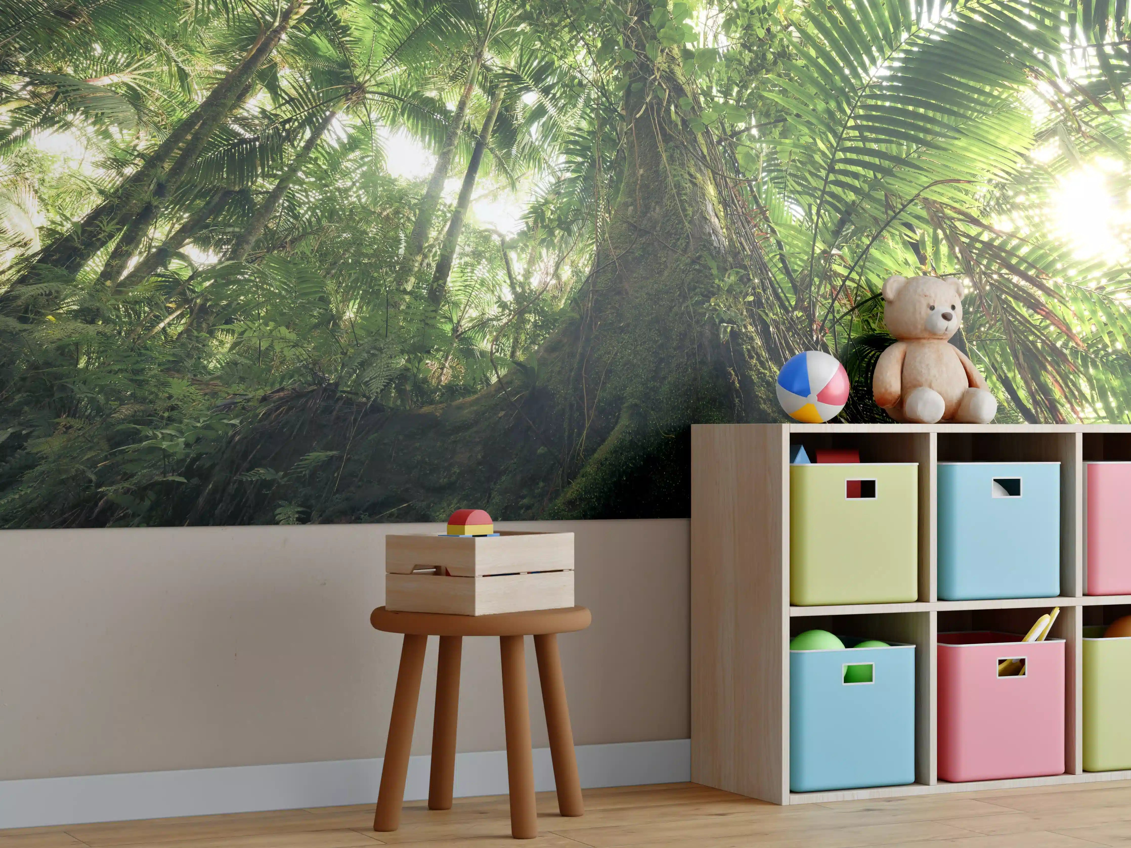 Kinderzimmer Wandgestaltung - Tropischer Dschungel Wald