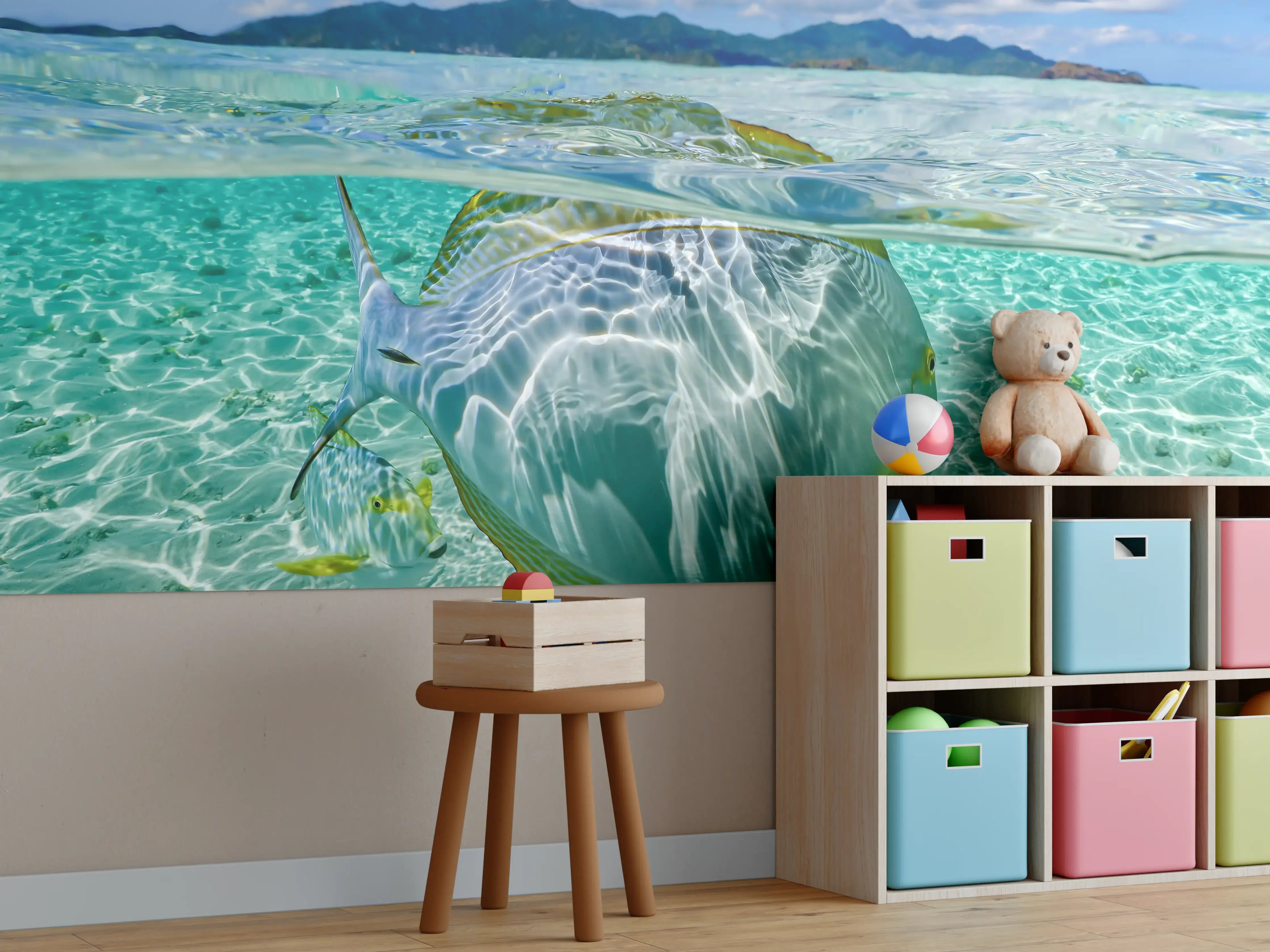 Kinderzimmer Wandgestaltung - Tropischer Fisch - Unterwasserwelt