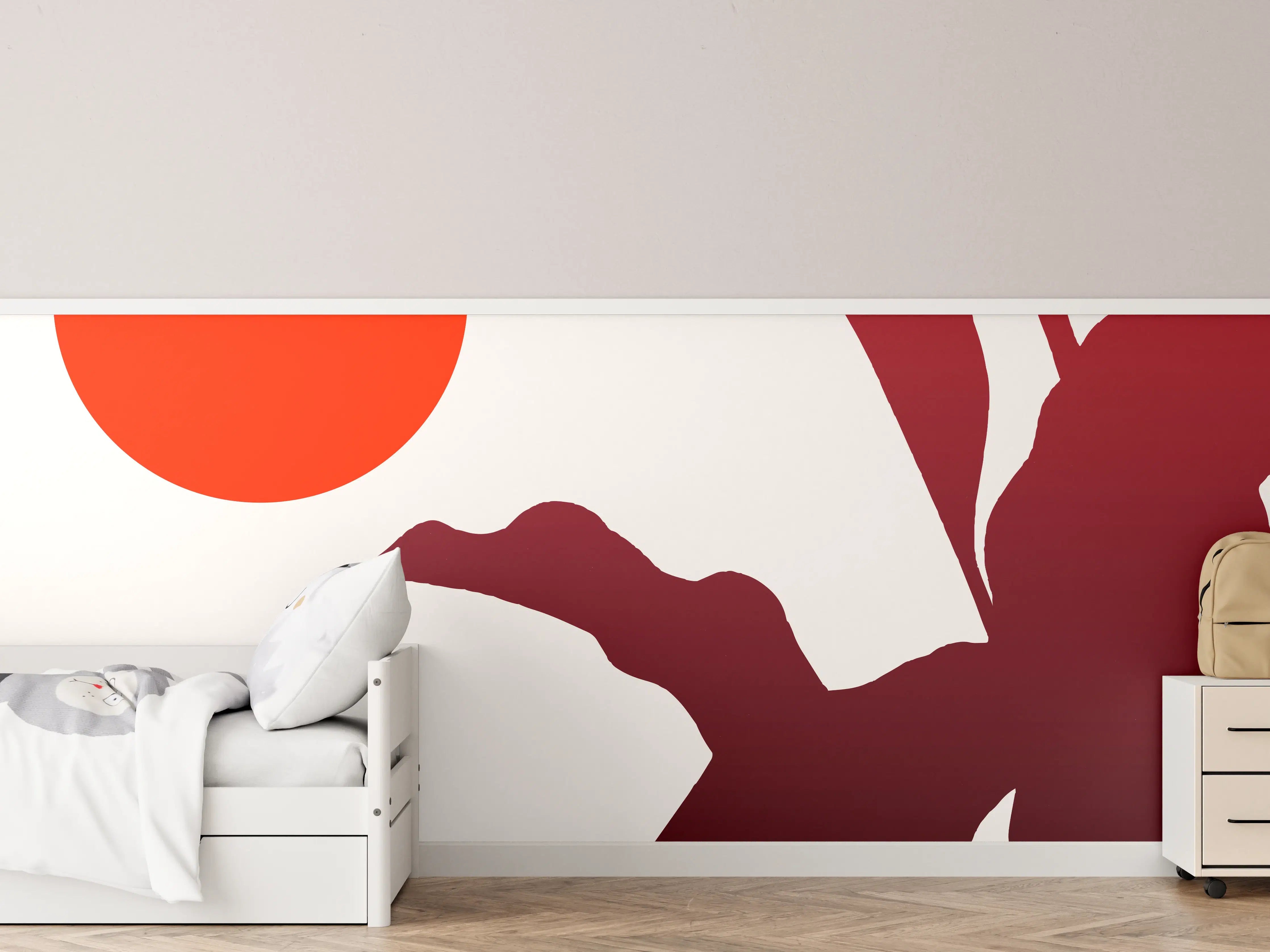Kinderzimmer Wandgestaltung - Tropischer Sonnenuntergang
