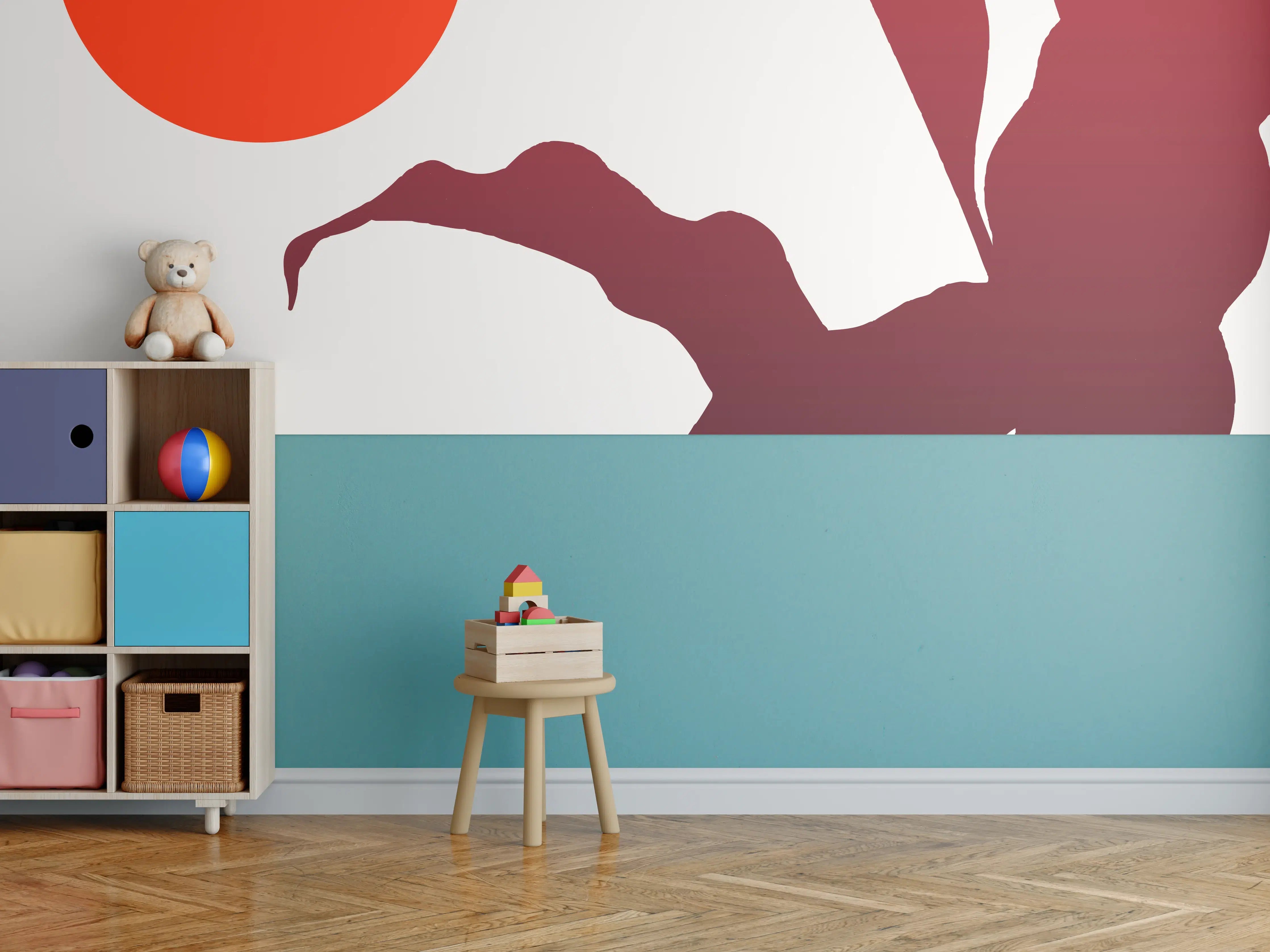 Kinderzimmer Wandgestaltung - Tropischer Sonnenuntergang