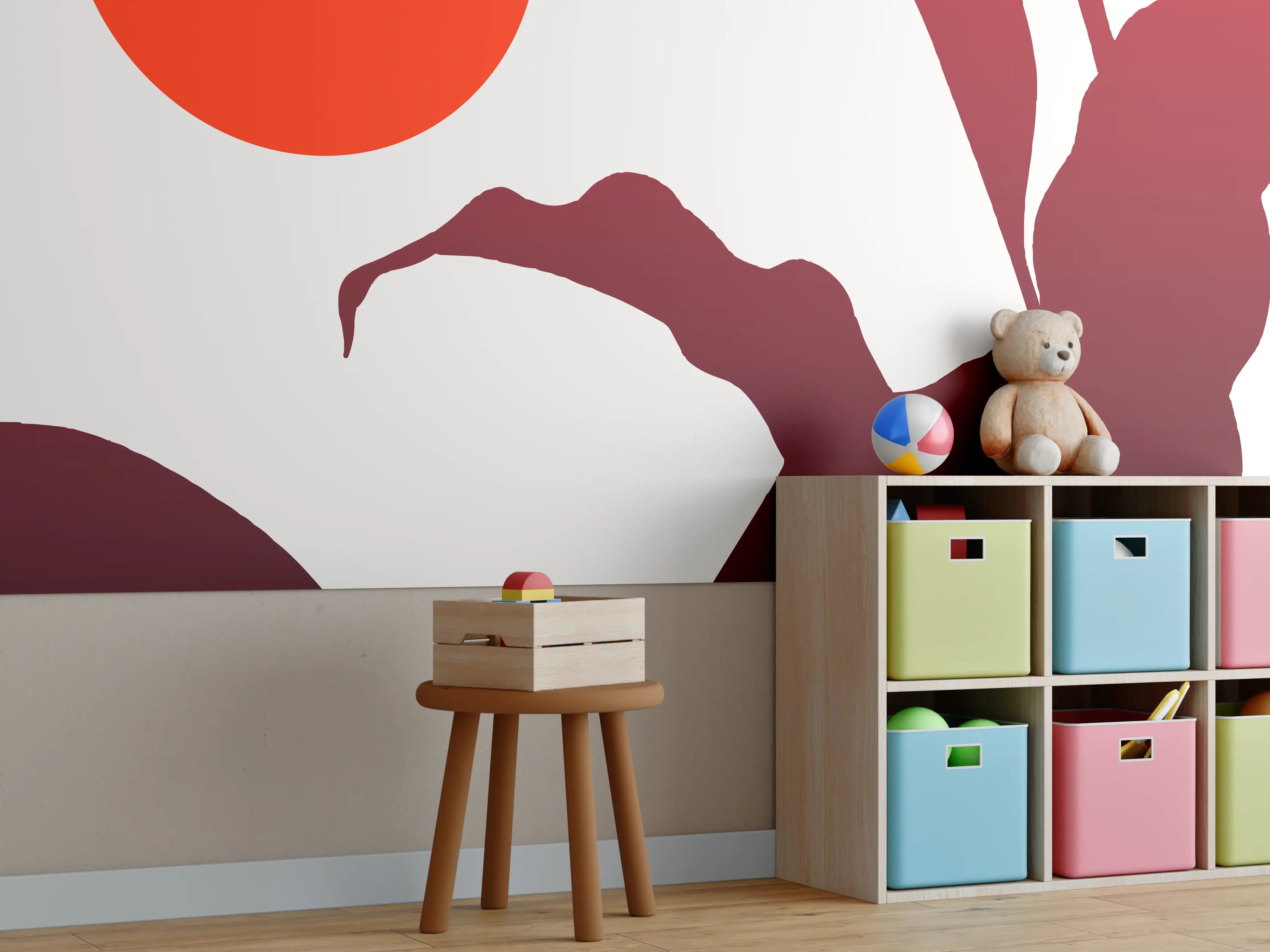 Kinderzimmer Wandgestaltung - Tropischer Sonnenuntergang