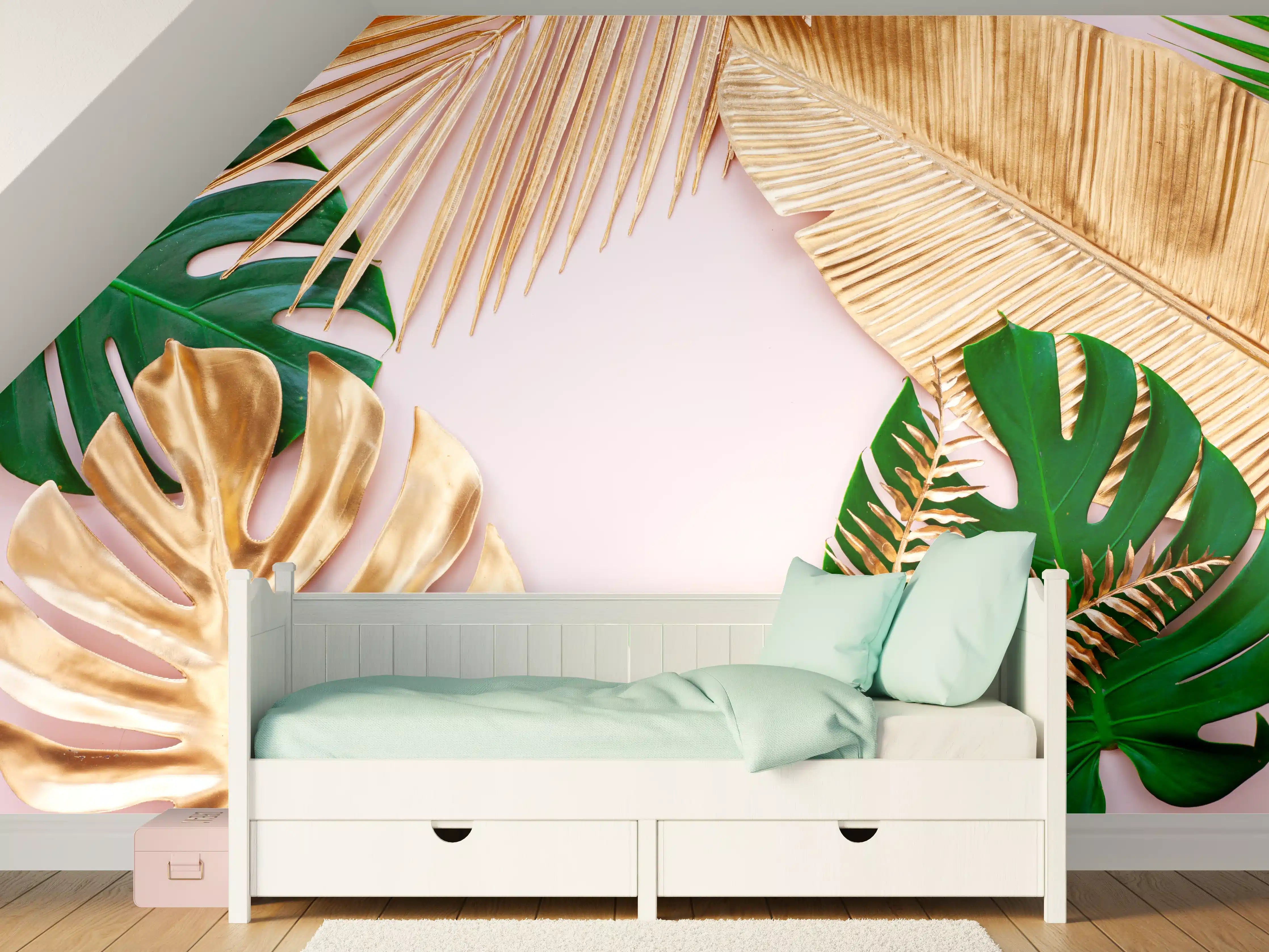 Kinderzimmer Wandgestaltung - Tropisches Blätter Design - Floral