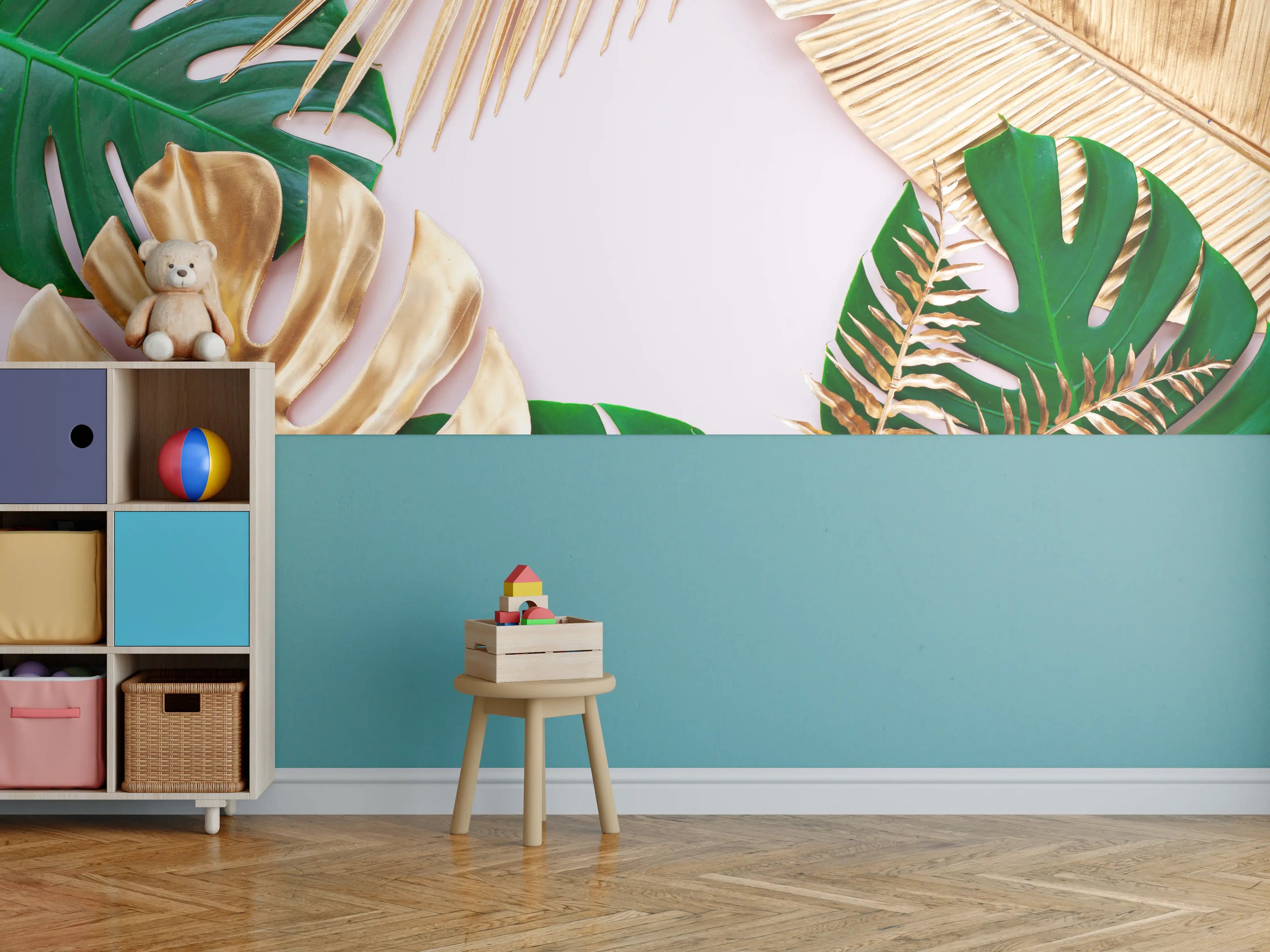 Kinderzimmer Wandgestaltung - Tropisches Blätter Design - Floral