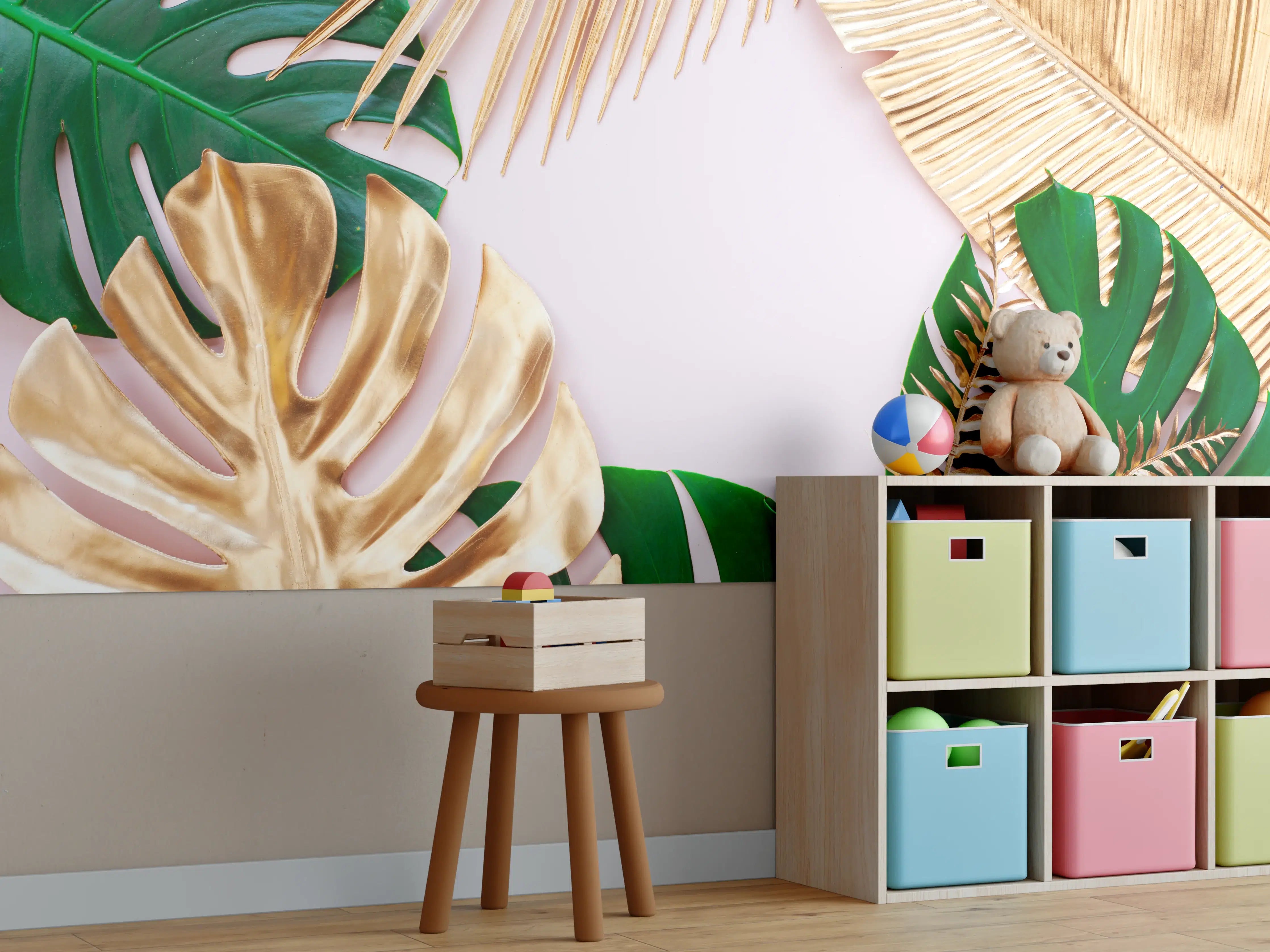 Kinderzimmer Wandgestaltung - Tropisches Blätter Design - Floral