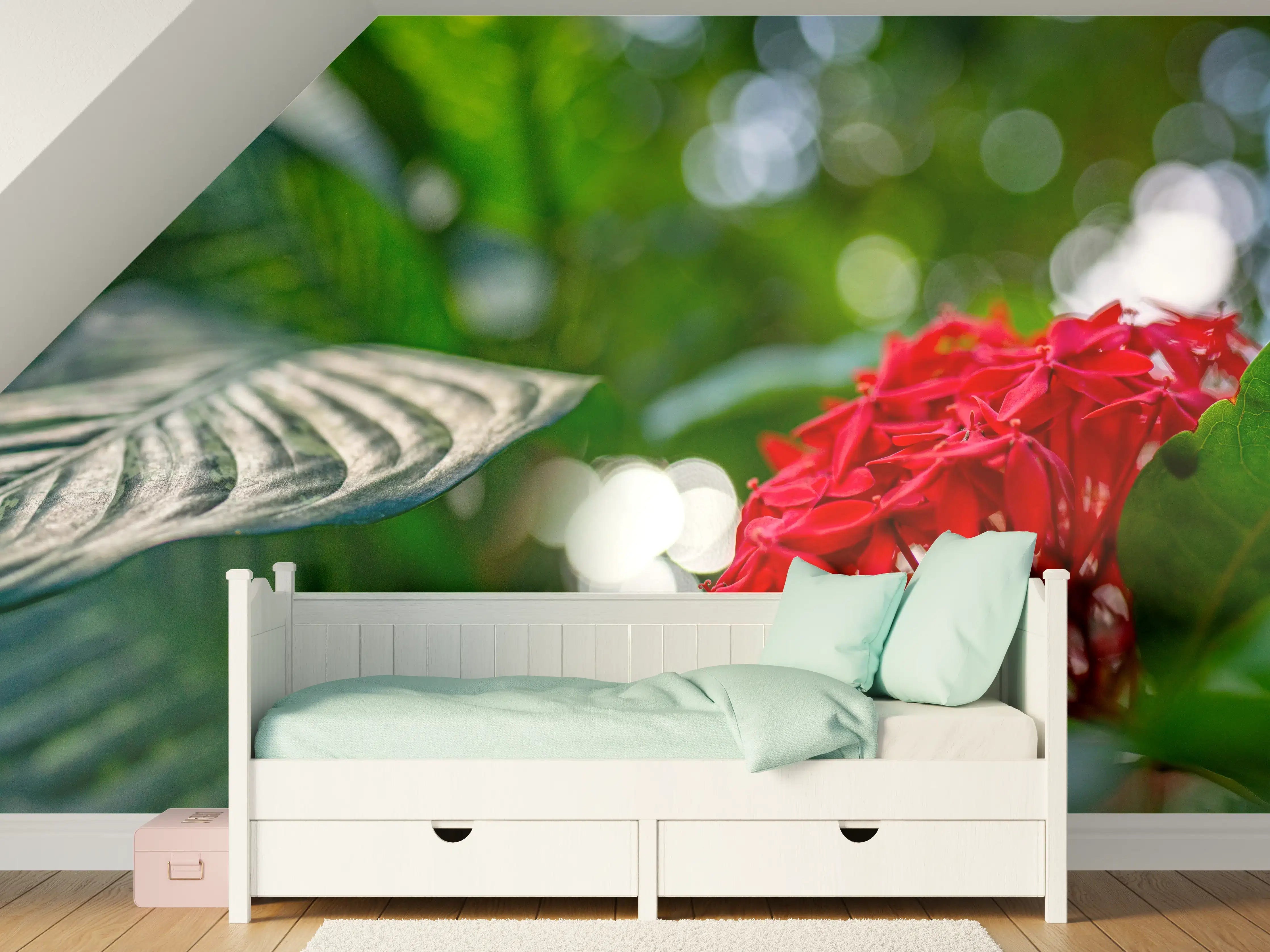 Kinderzimmer Wandgestaltung - Tropisches Pflanzenmotiv