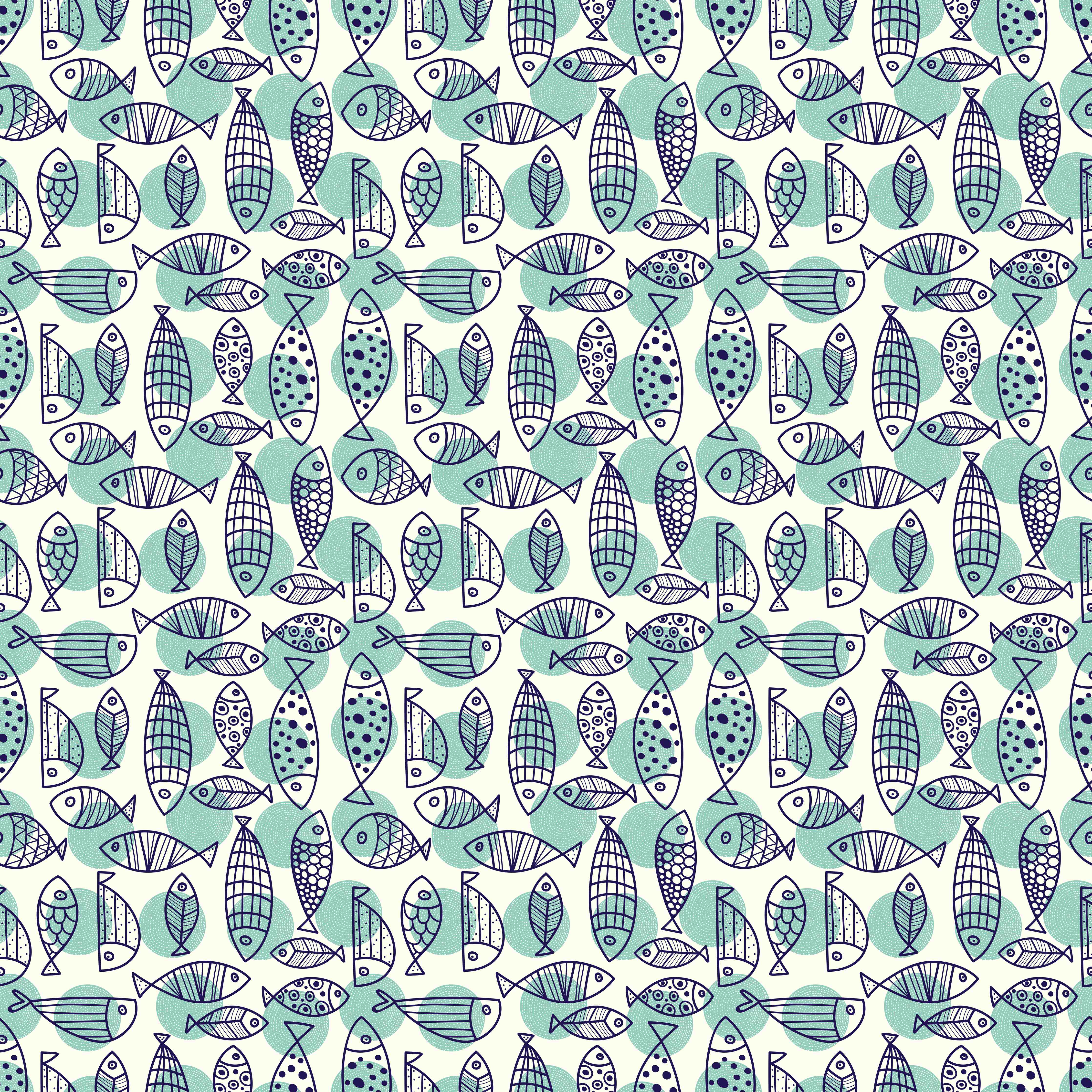 Kinderzimmer Wandgestaltung-Türkis-Blau Fischmuster