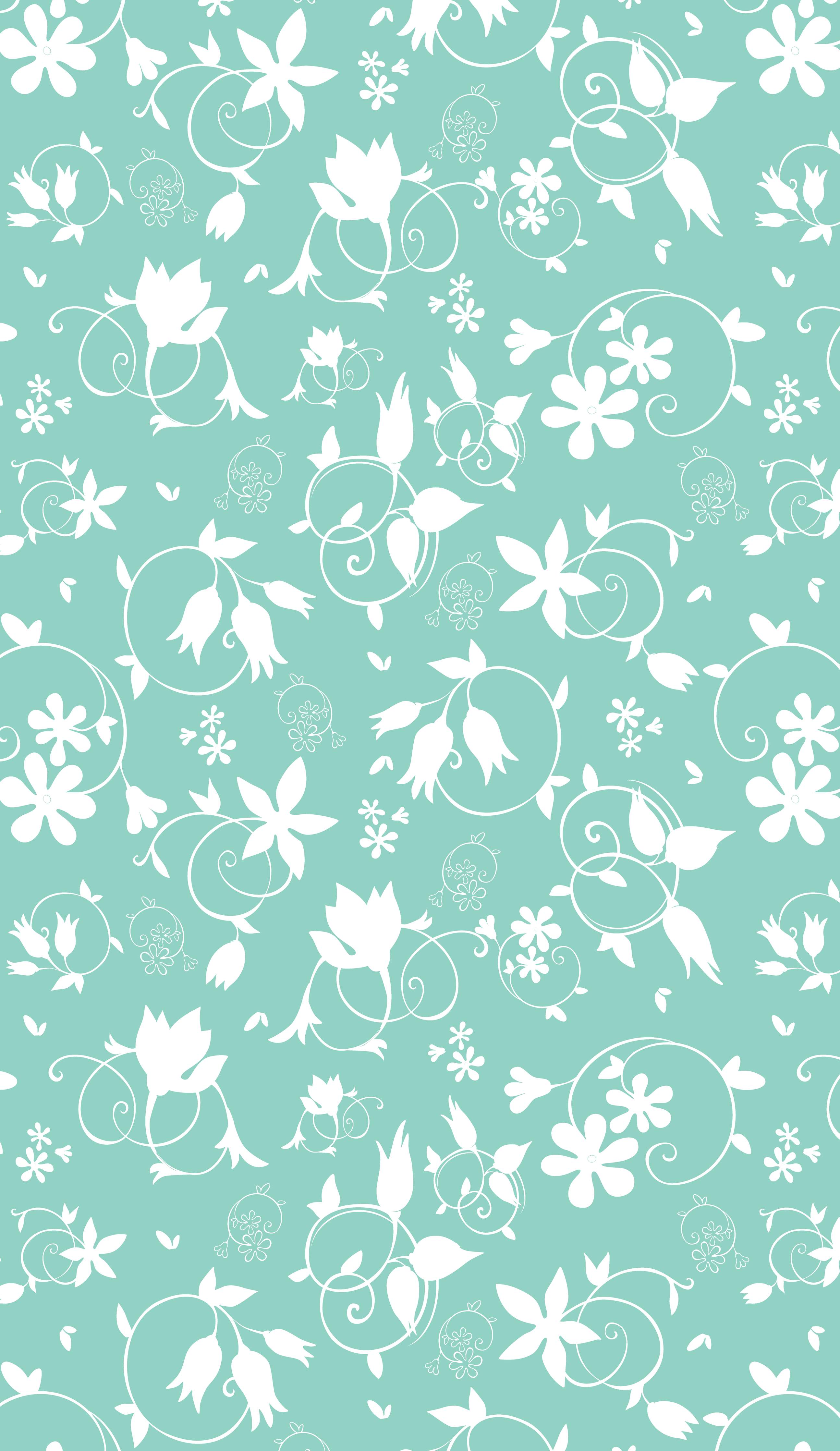 Kinderzimmer Wandgestaltung-Türkis-Weiß Blumenmuster