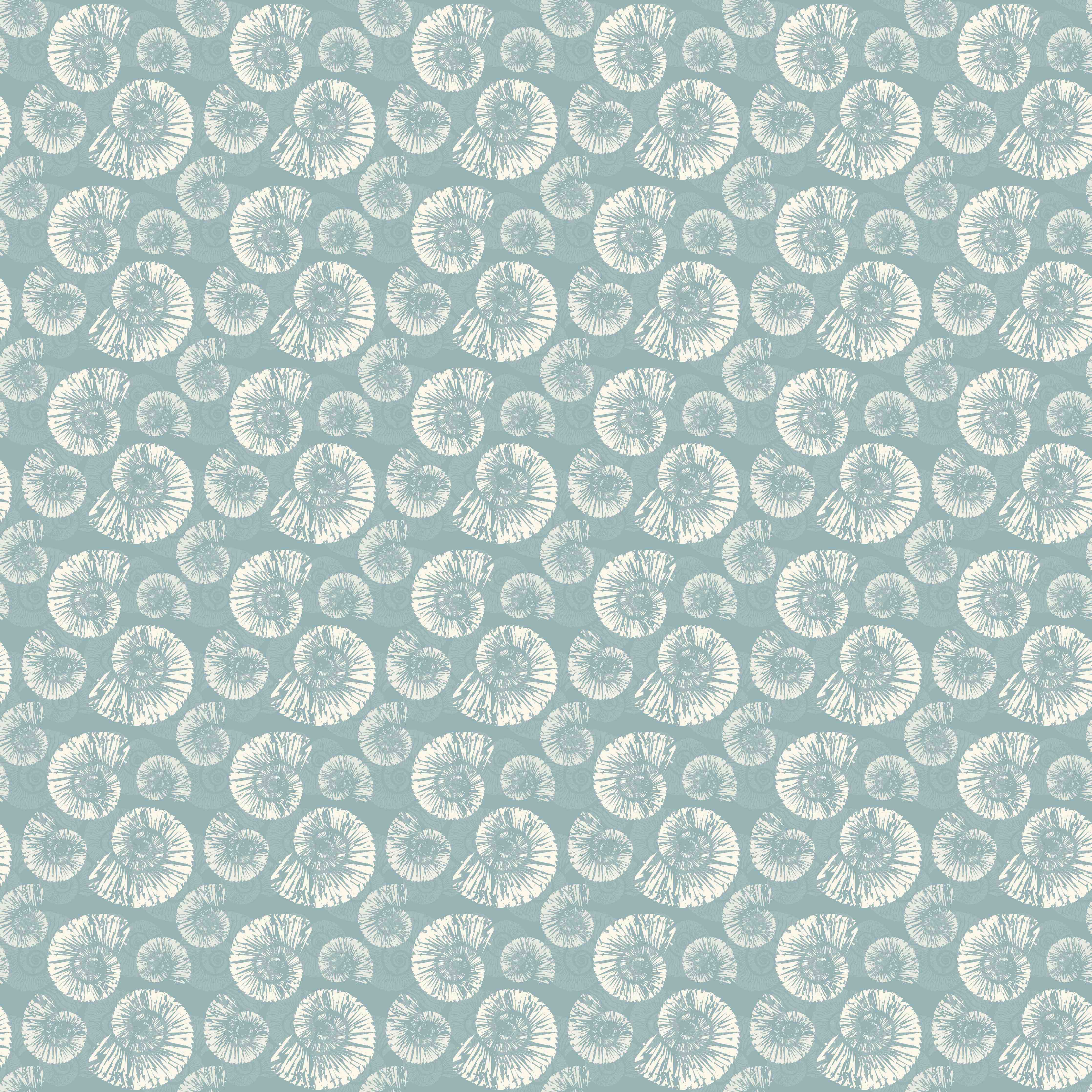 Kinderzimmer Wandgestaltung-Türkis-Weißes Muschelmuster