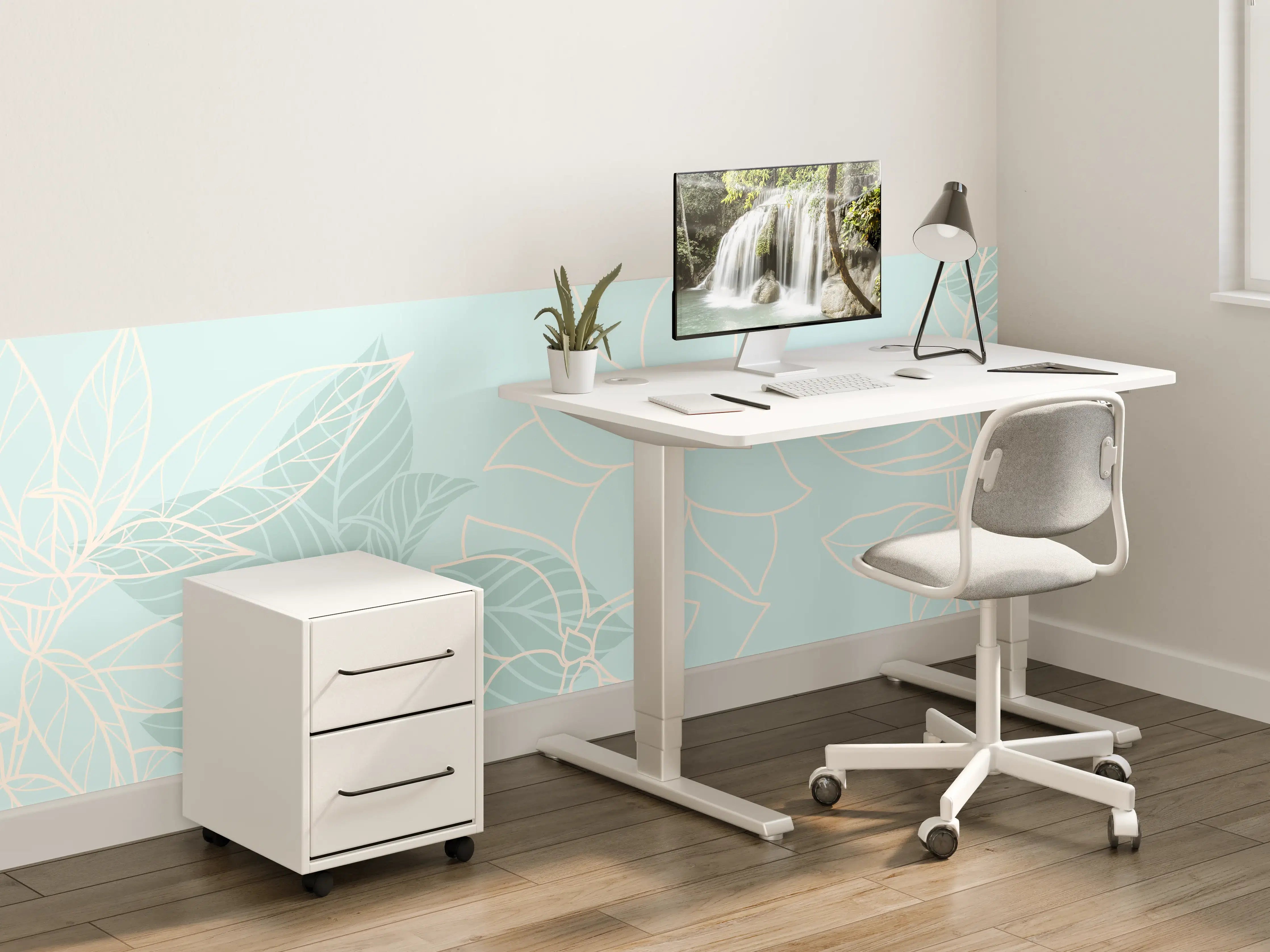 Kinderzimmer Wandgestaltung - Türkise Pflanzen