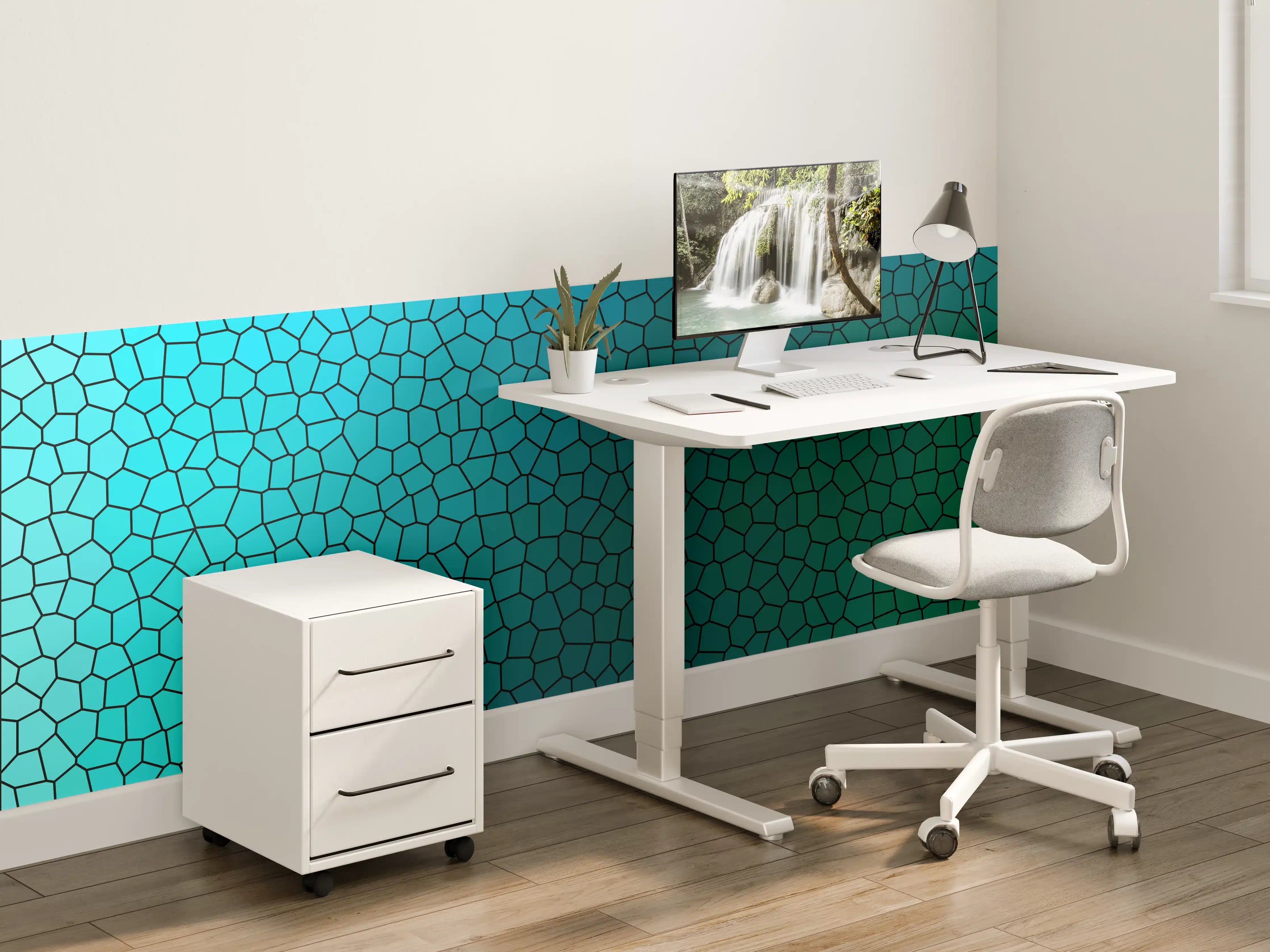 Kinderzimmer Wandgestaltung - Türkises Fliesenmuster - Mosaik