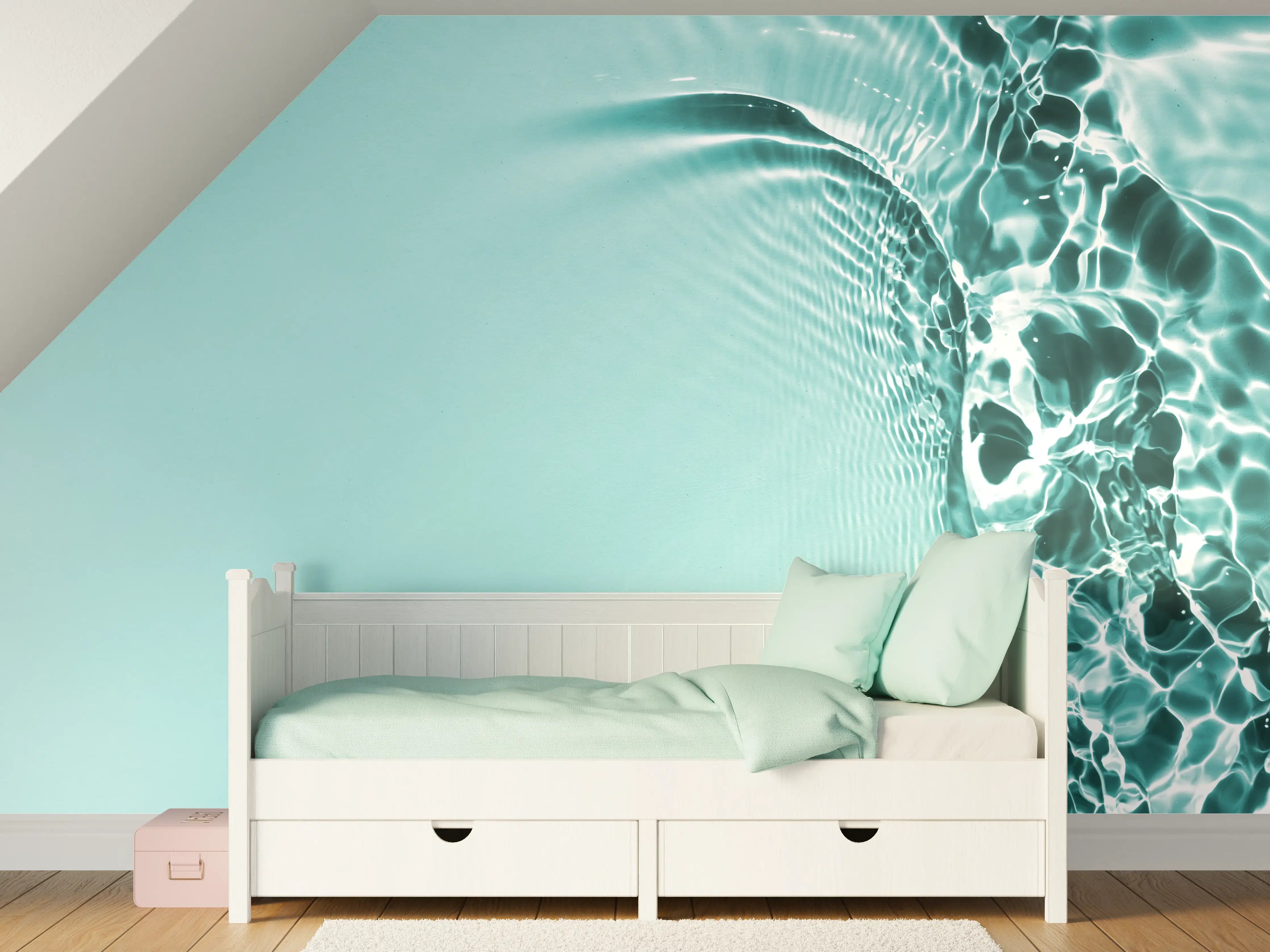 Kinderzimmer Wandgestaltung - Türkisfarbener Wasseroberflächen-Detail