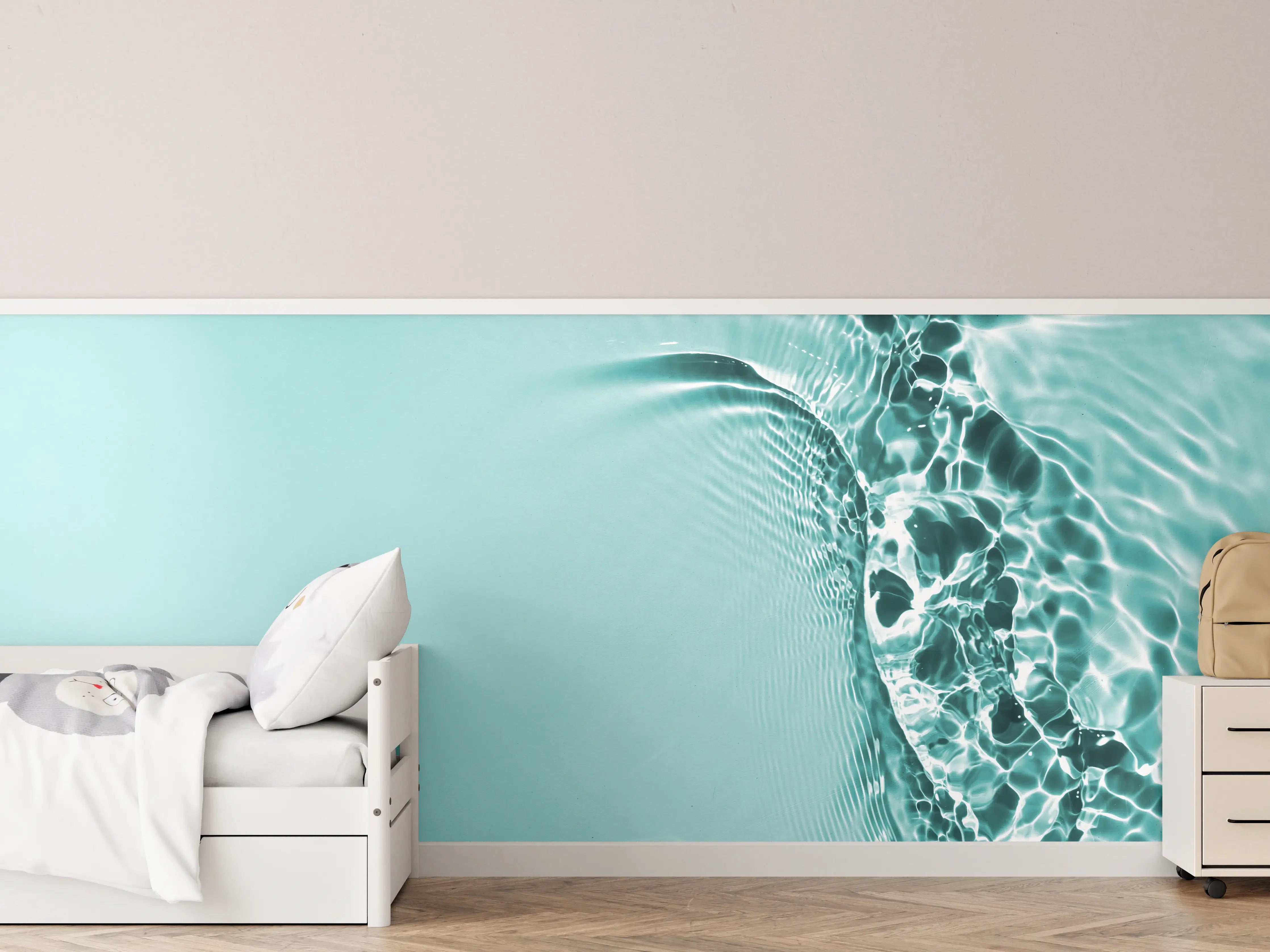 Kinderzimmer Wandgestaltung - Türkisfarbener Wasseroberflächen-Detail