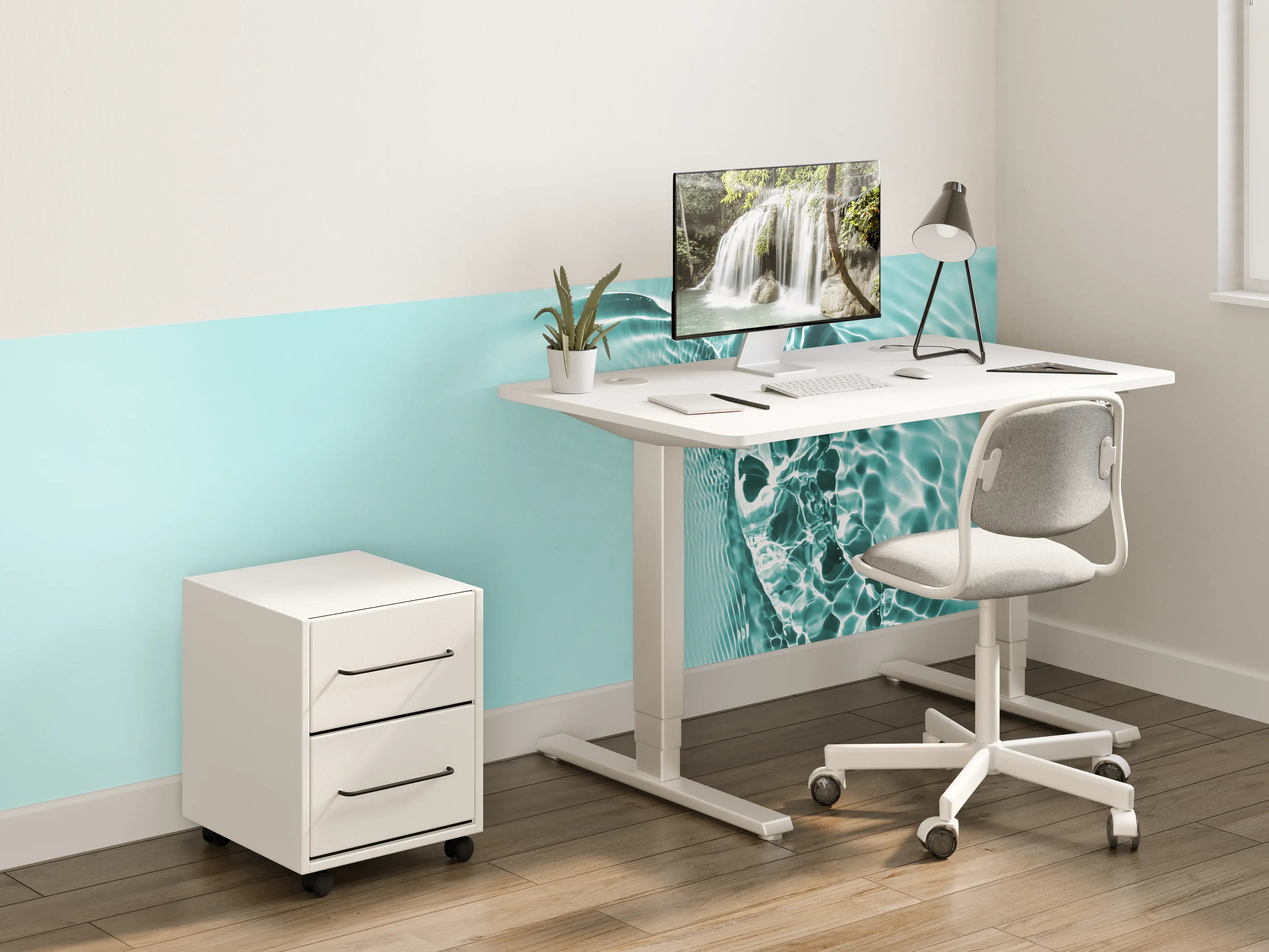 Kinderzimmer Wandgestaltung - Türkisfarbener Wasseroberflächen-Detail