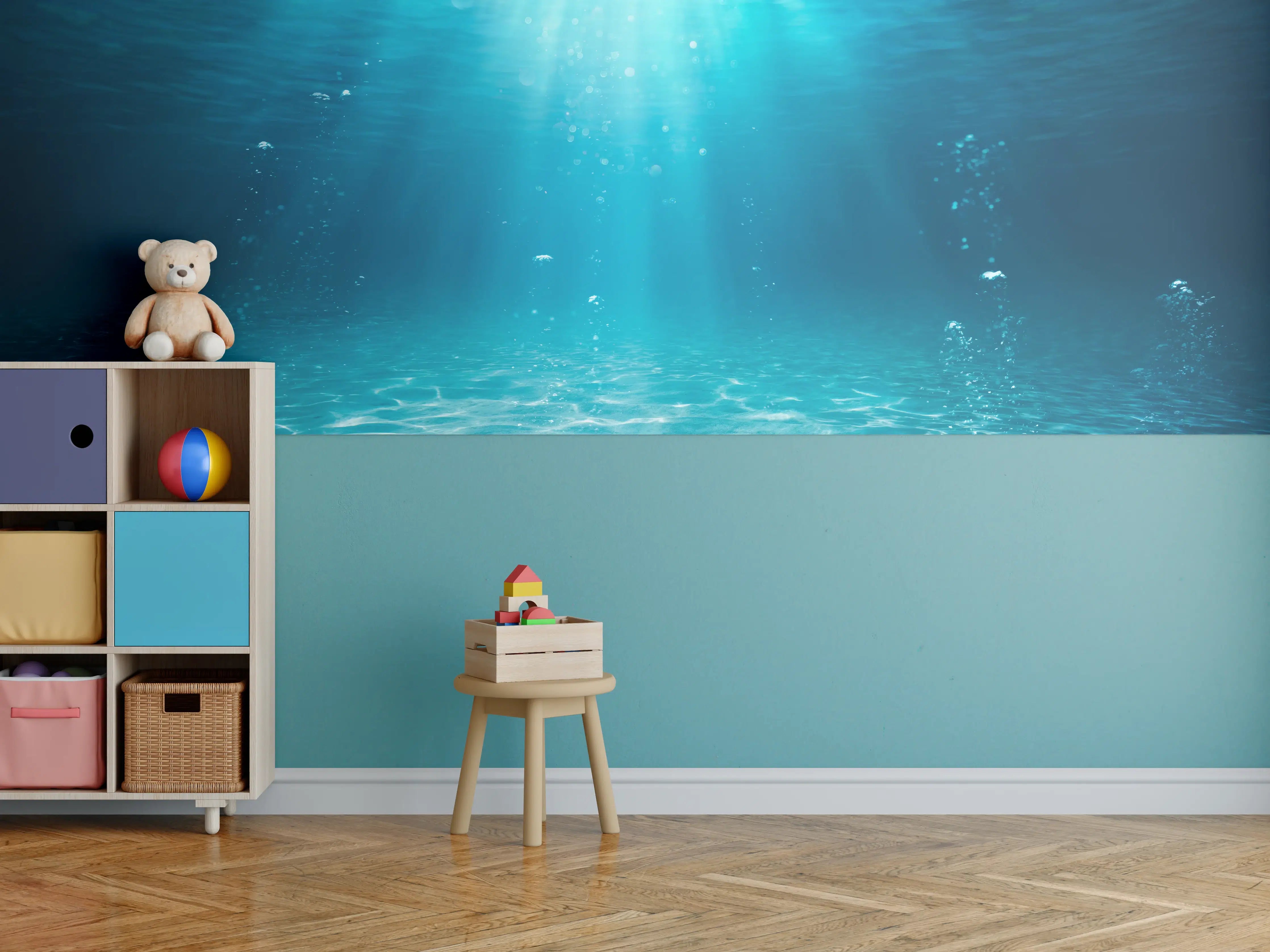 Kinderzimmer Wandgestaltung - Unterwasser Blick - Ozean