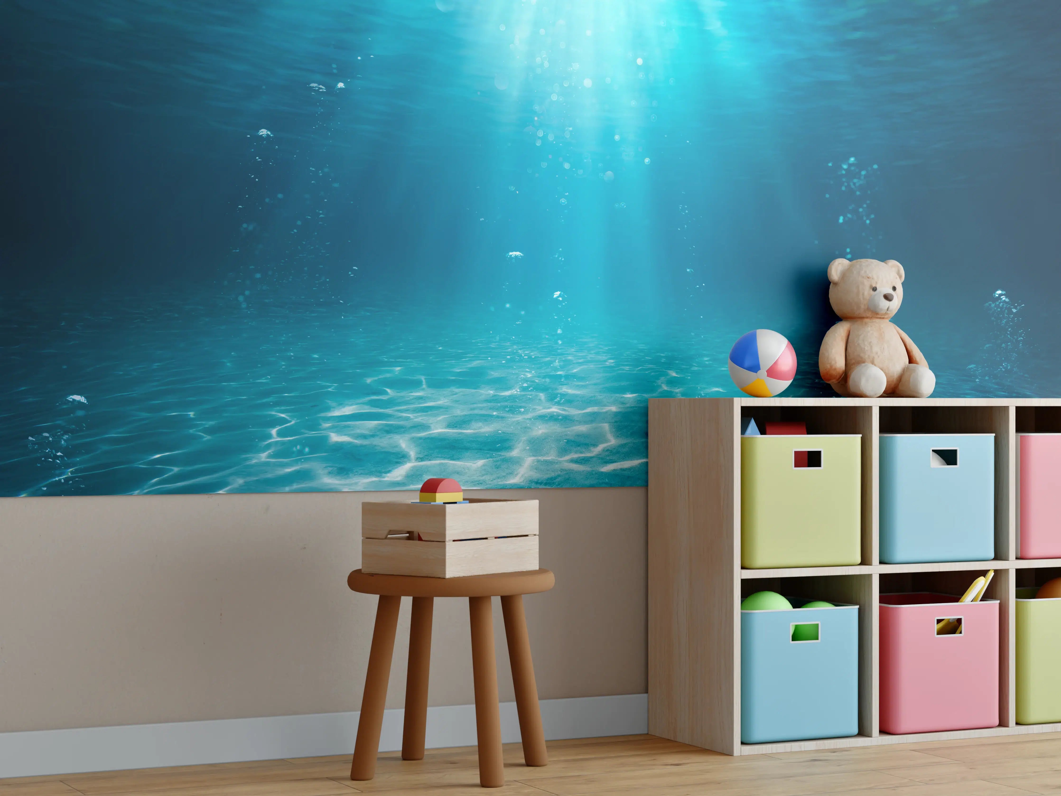 Kinderzimmer Wandgestaltung - Unterwasser Blick - Ozean