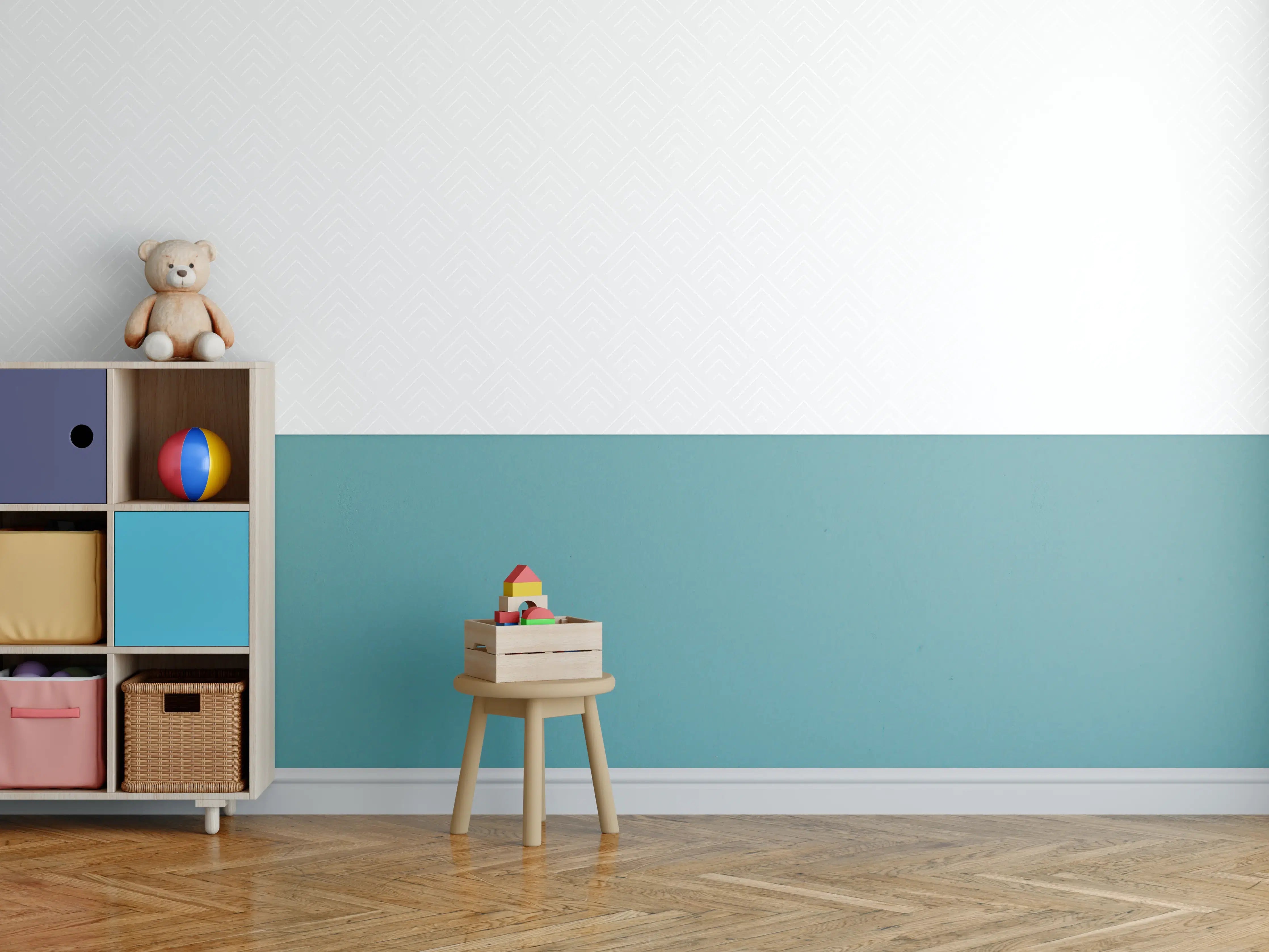 Kinderzimmer Wandgestaltung - Verborgene Grautöne in Weißmotivationen