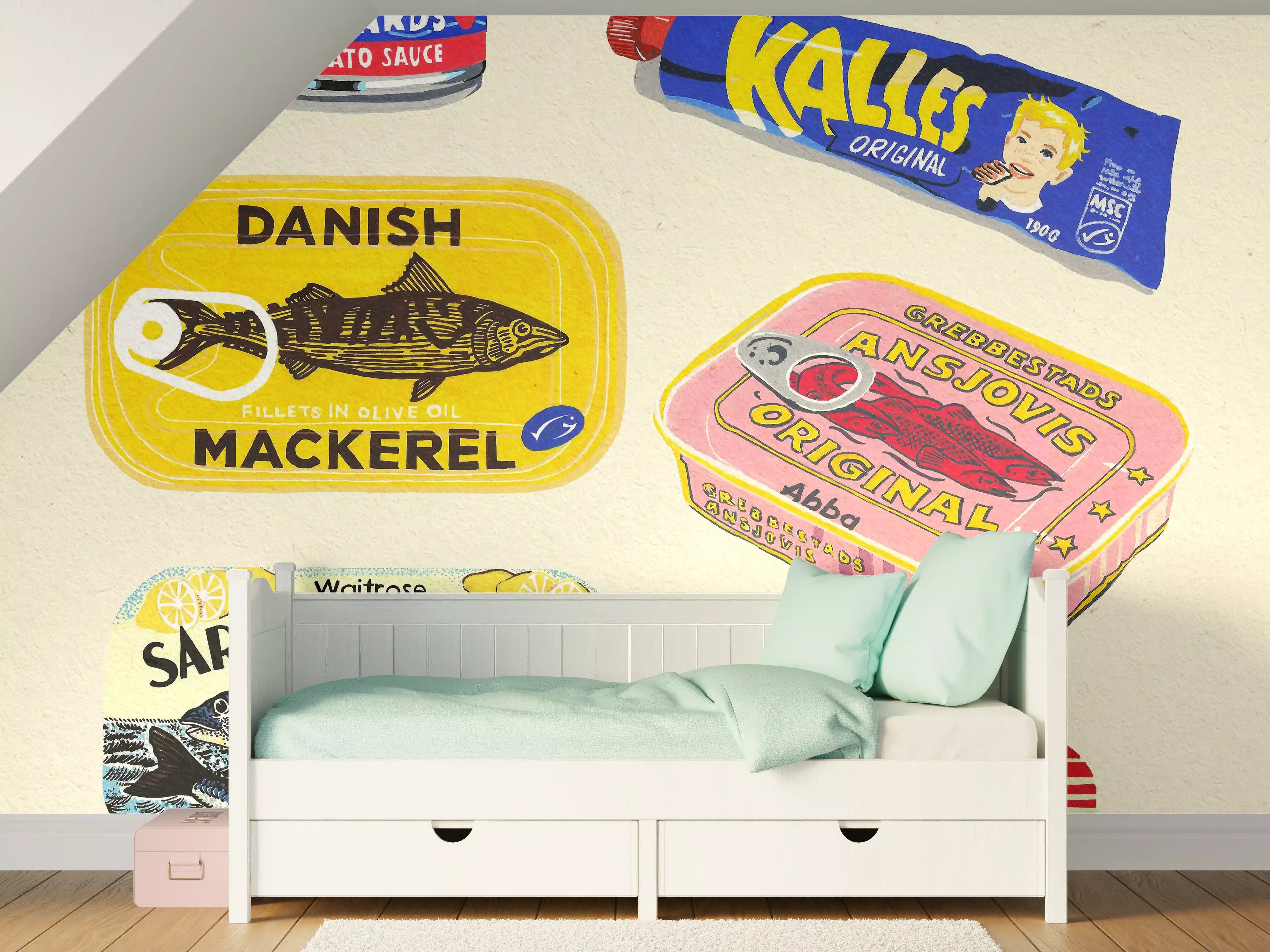 Kinderzimmer Wandgestaltung - Verschiedenste Dosenfische