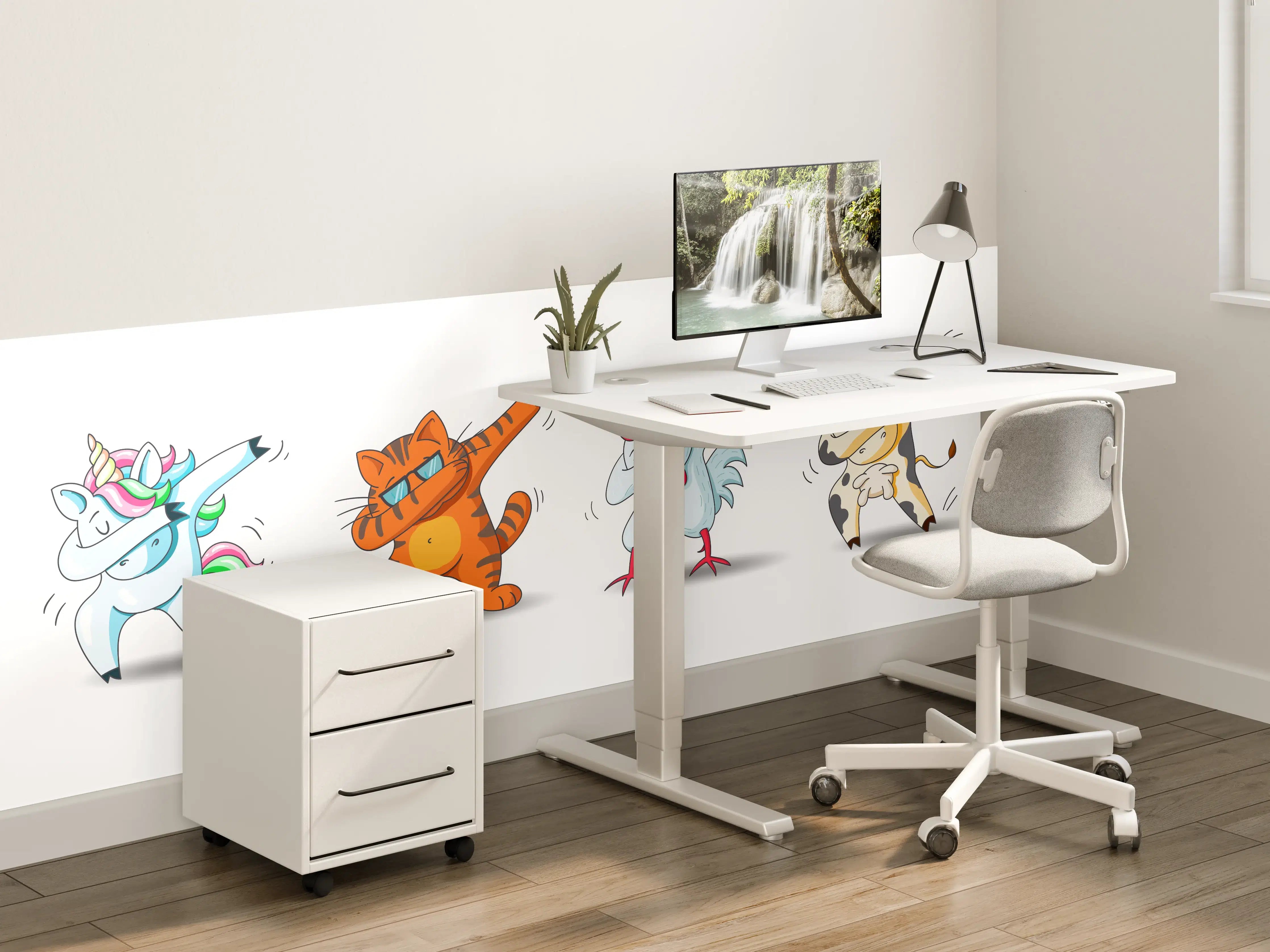 Kinderzimmer Wandgestaltung - Verspielte Cartoon Tiere