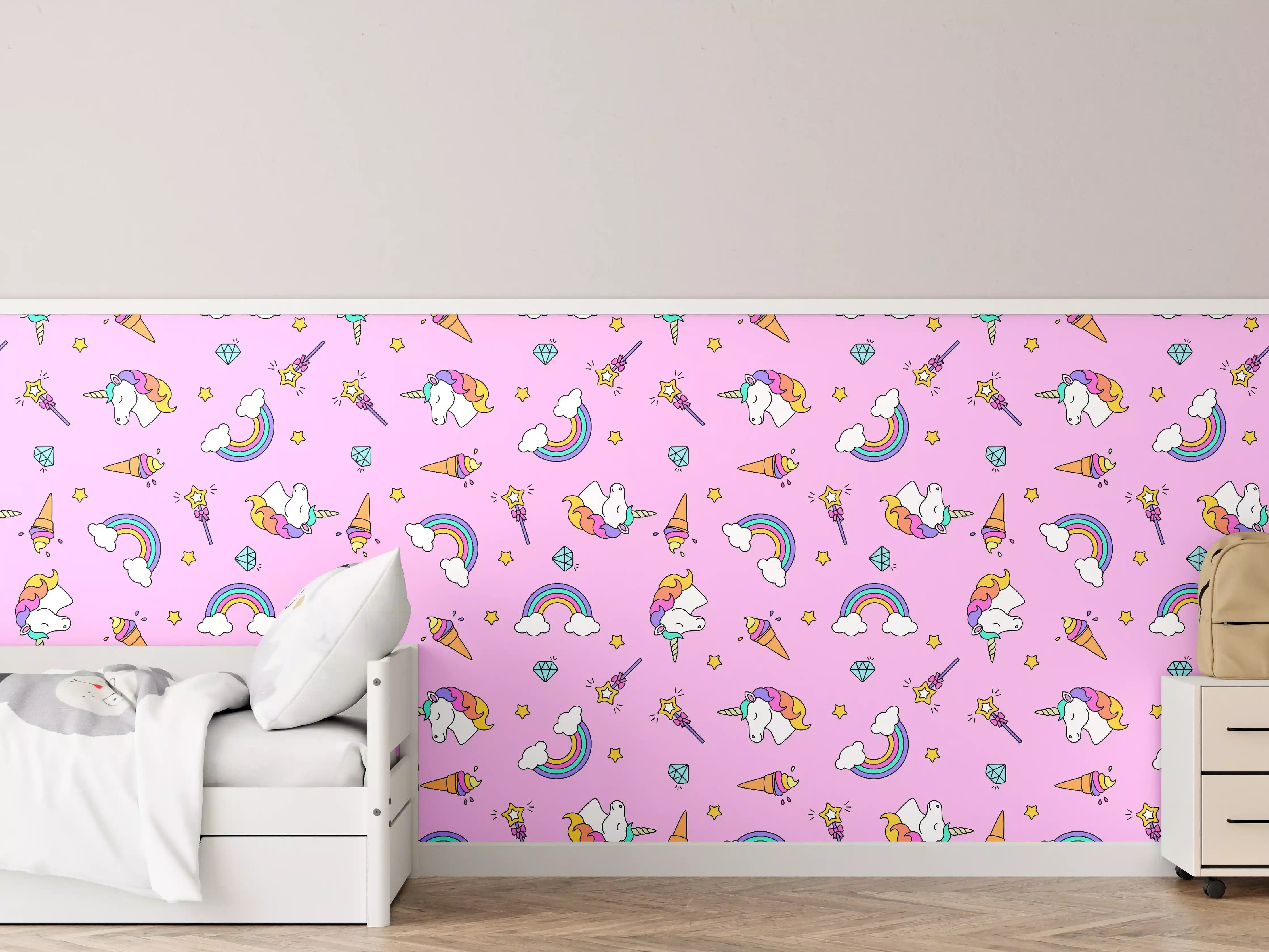 Kinderzimmer Wandgestaltung - Verspielte Einhorn-Welt