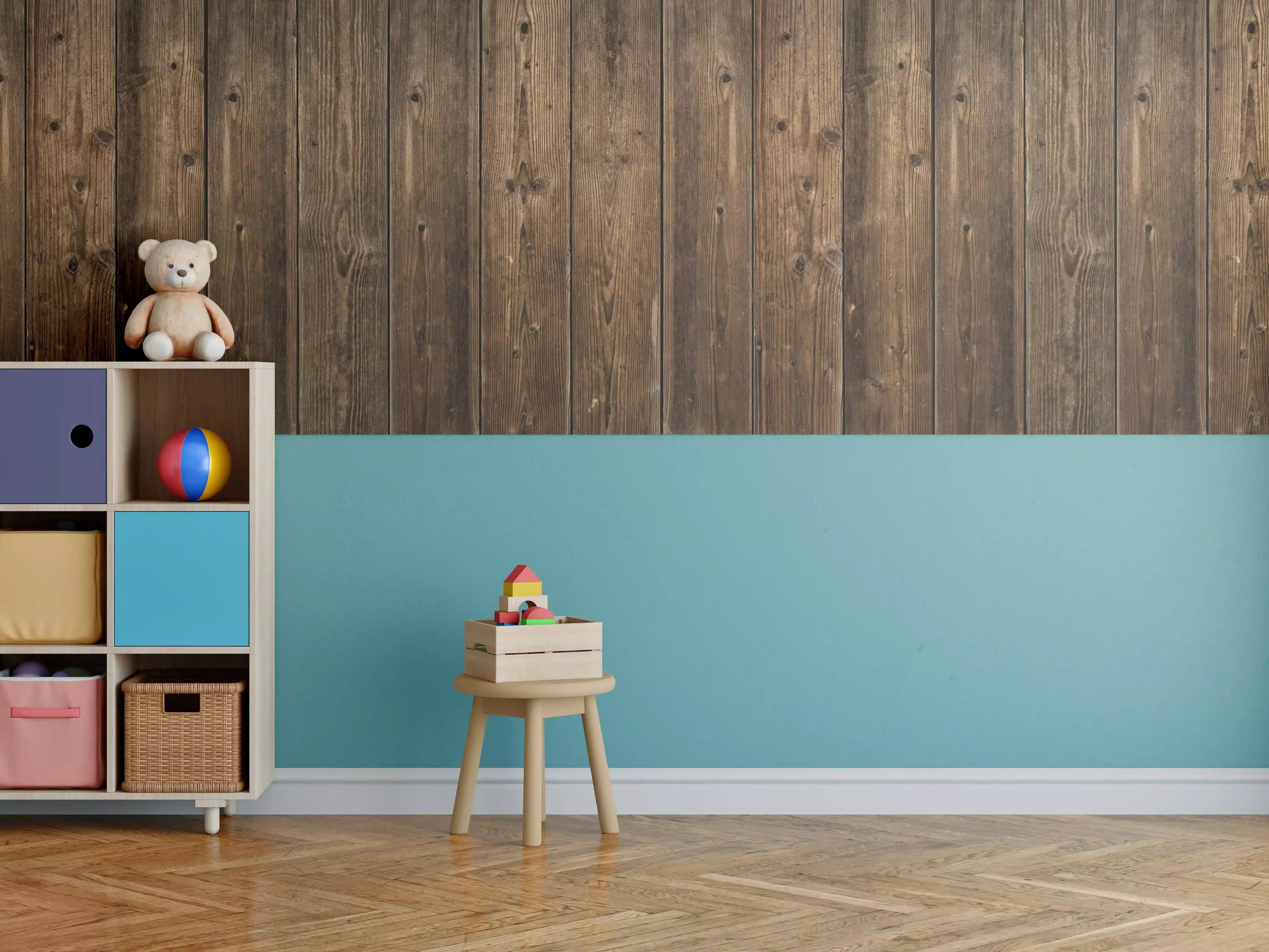 Kinderzimmer Wandgestaltung - Verwitterte Holz Textur